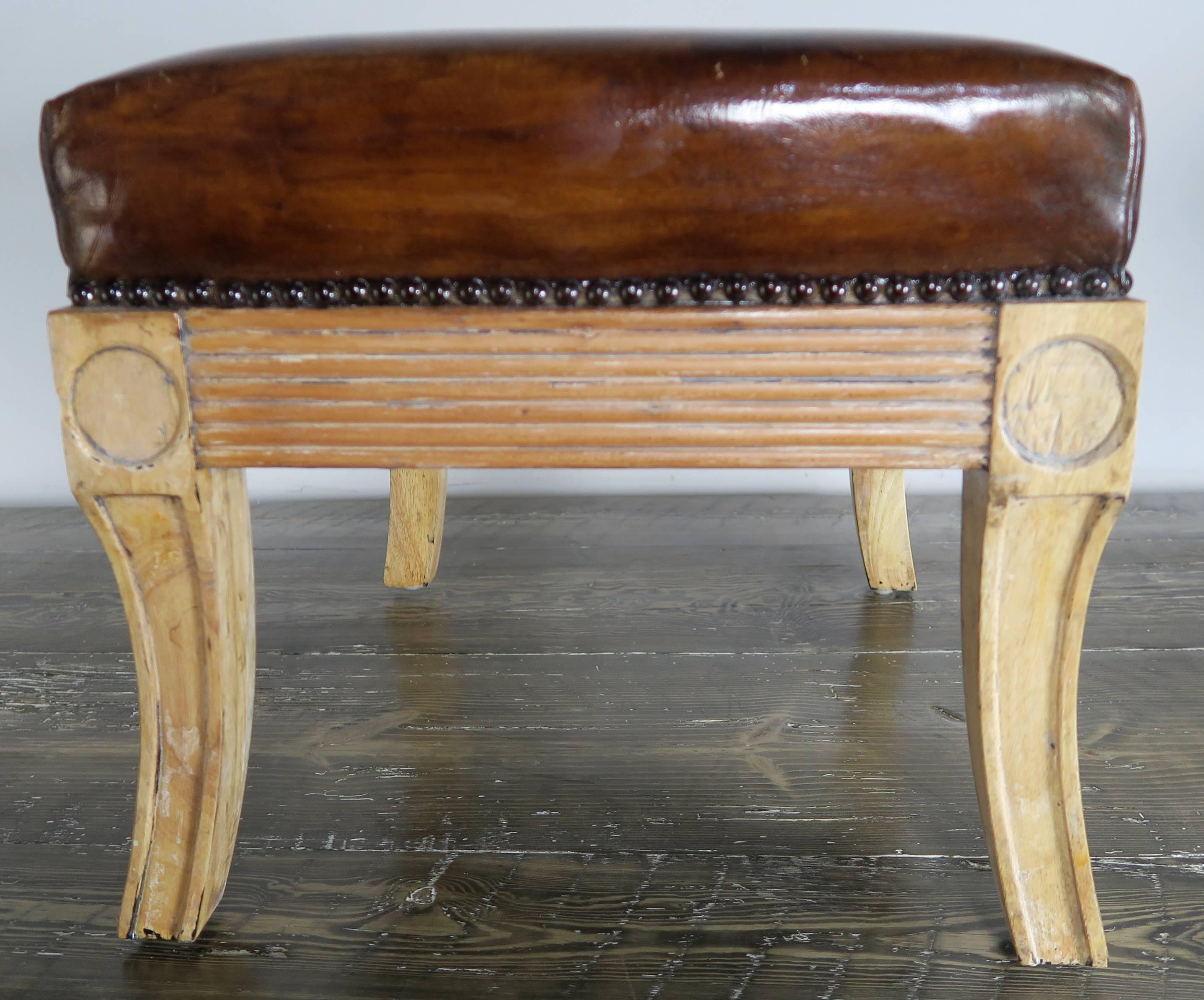 Pair of Italian Leather Upholstered Benches 2
