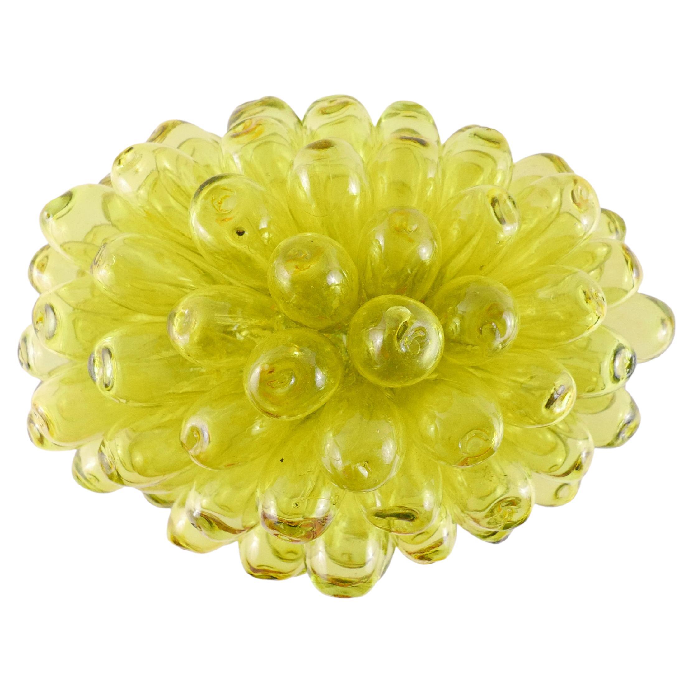 Tablelamp or floorlamp from mouthblown glass - lemon For Sale