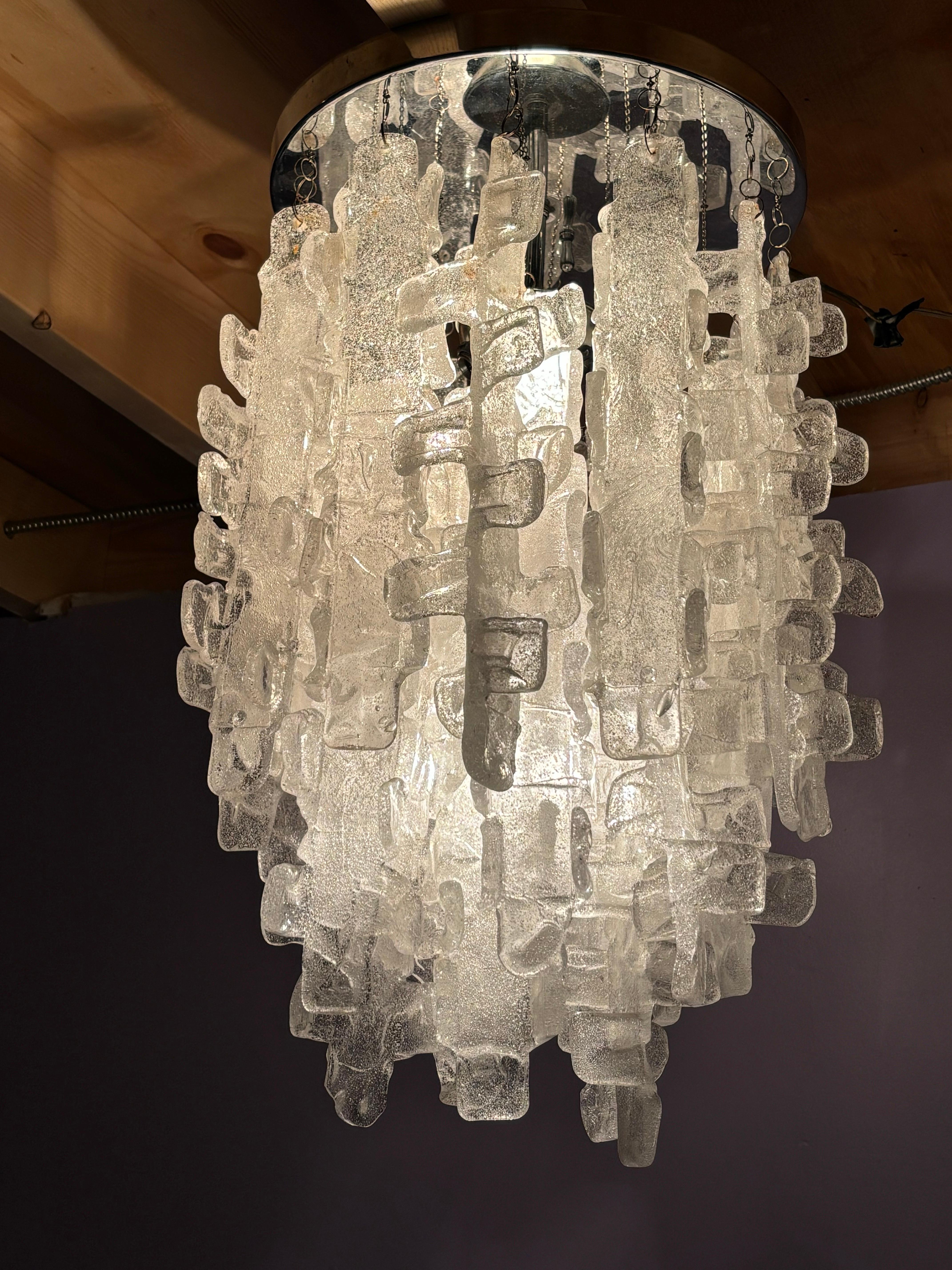 Italian Fused Glass Chandelier For Sale 4