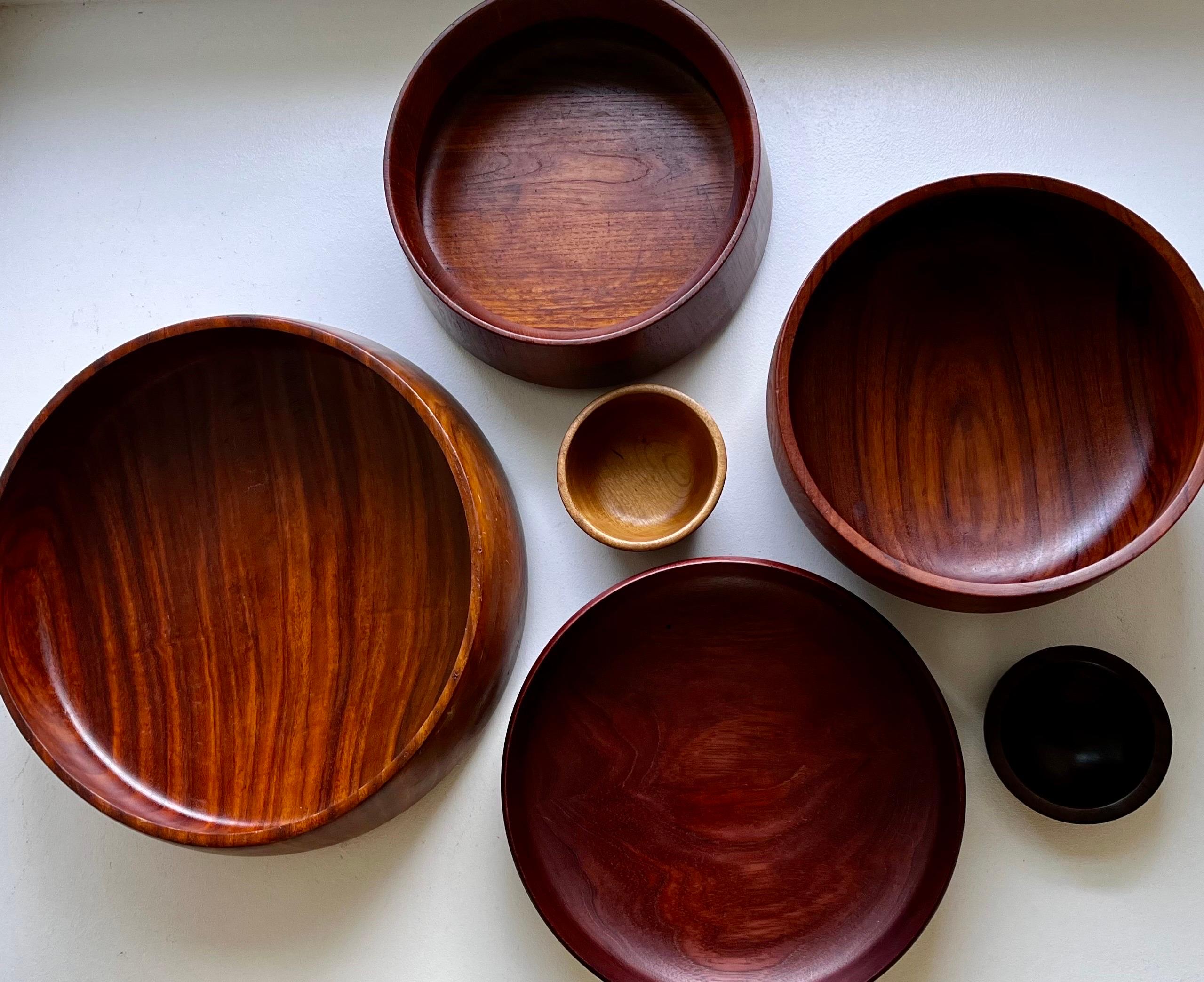 Sculptural Staved Teak Bowl by Jens Quistgaard for Dansk For Sale 9