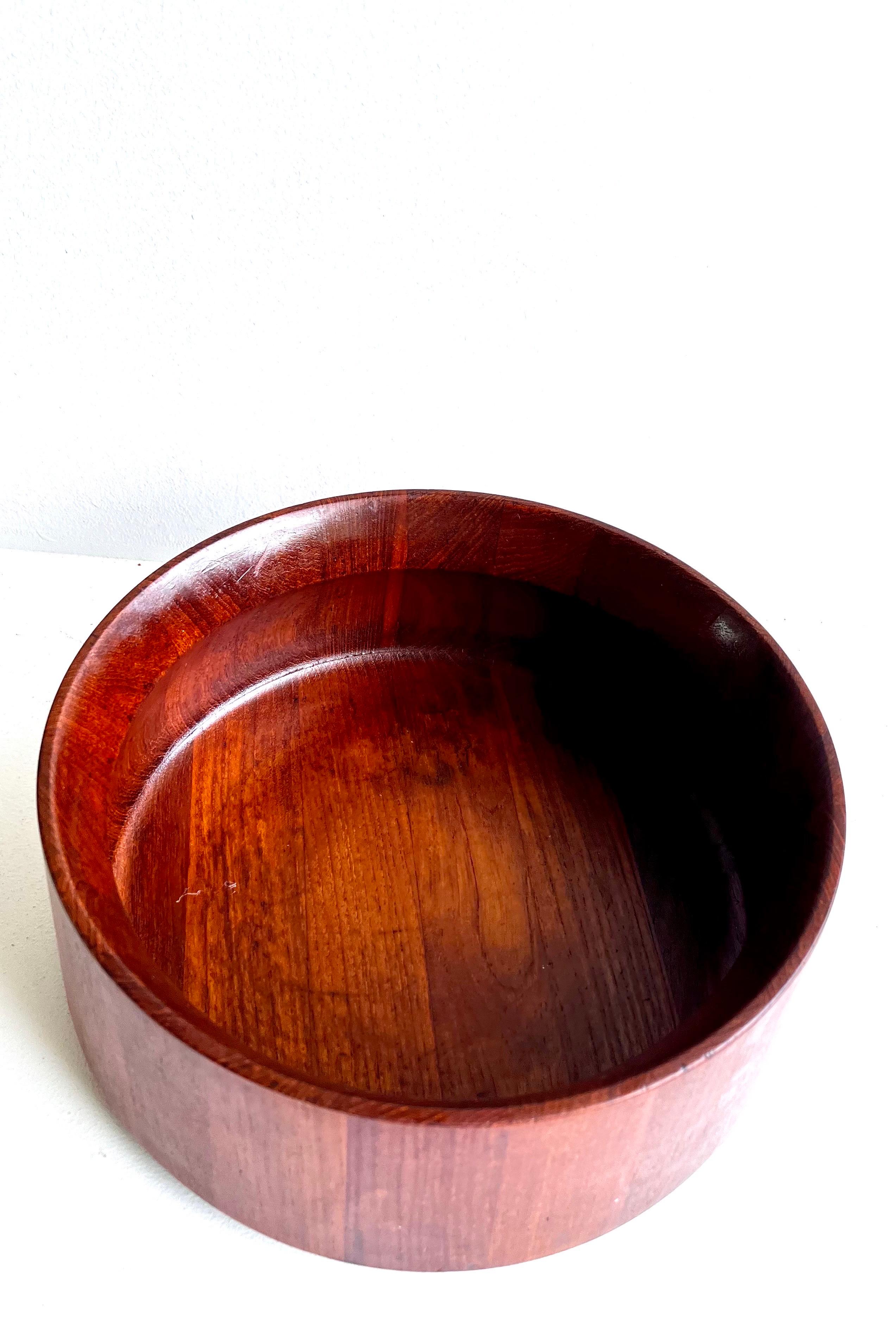Danish Sculptural Staved Teak Bowl by Jens Quistgaard for Dansk For Sale