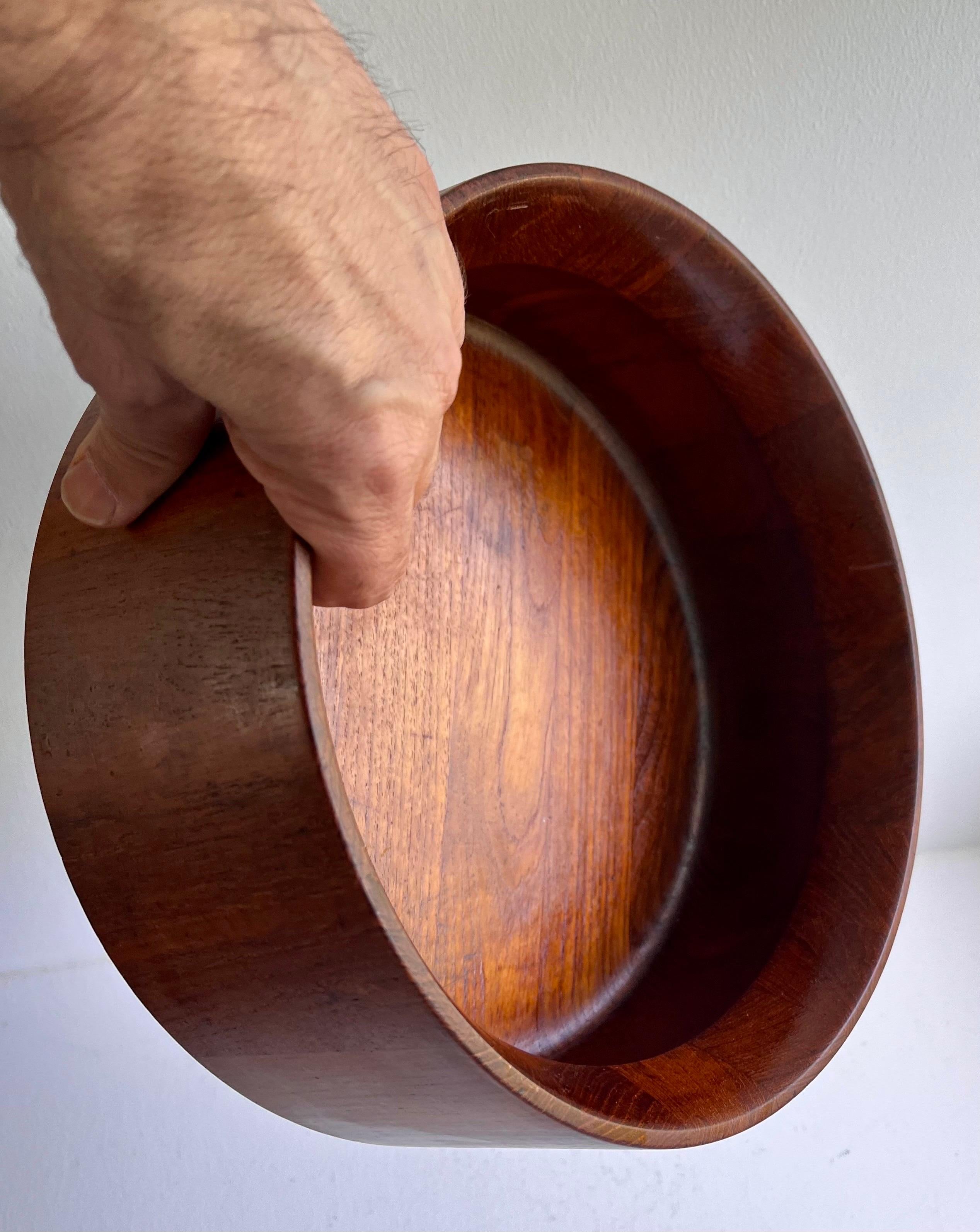 Sculptural Staved Teak Bowl by Jens Quistgaard for Dansk For Sale 4