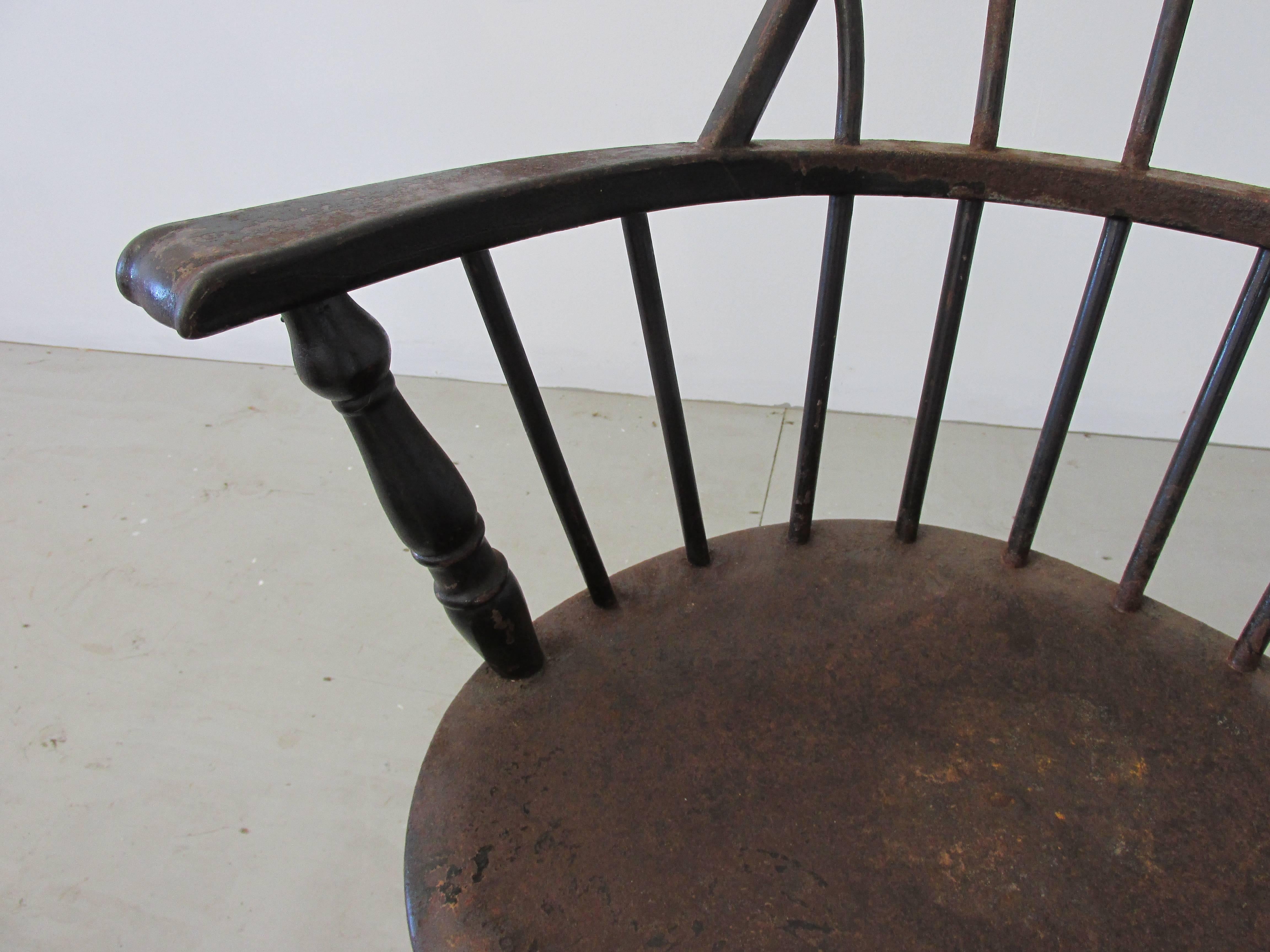 American Pair of 1930s Iron Windsor Chairs
