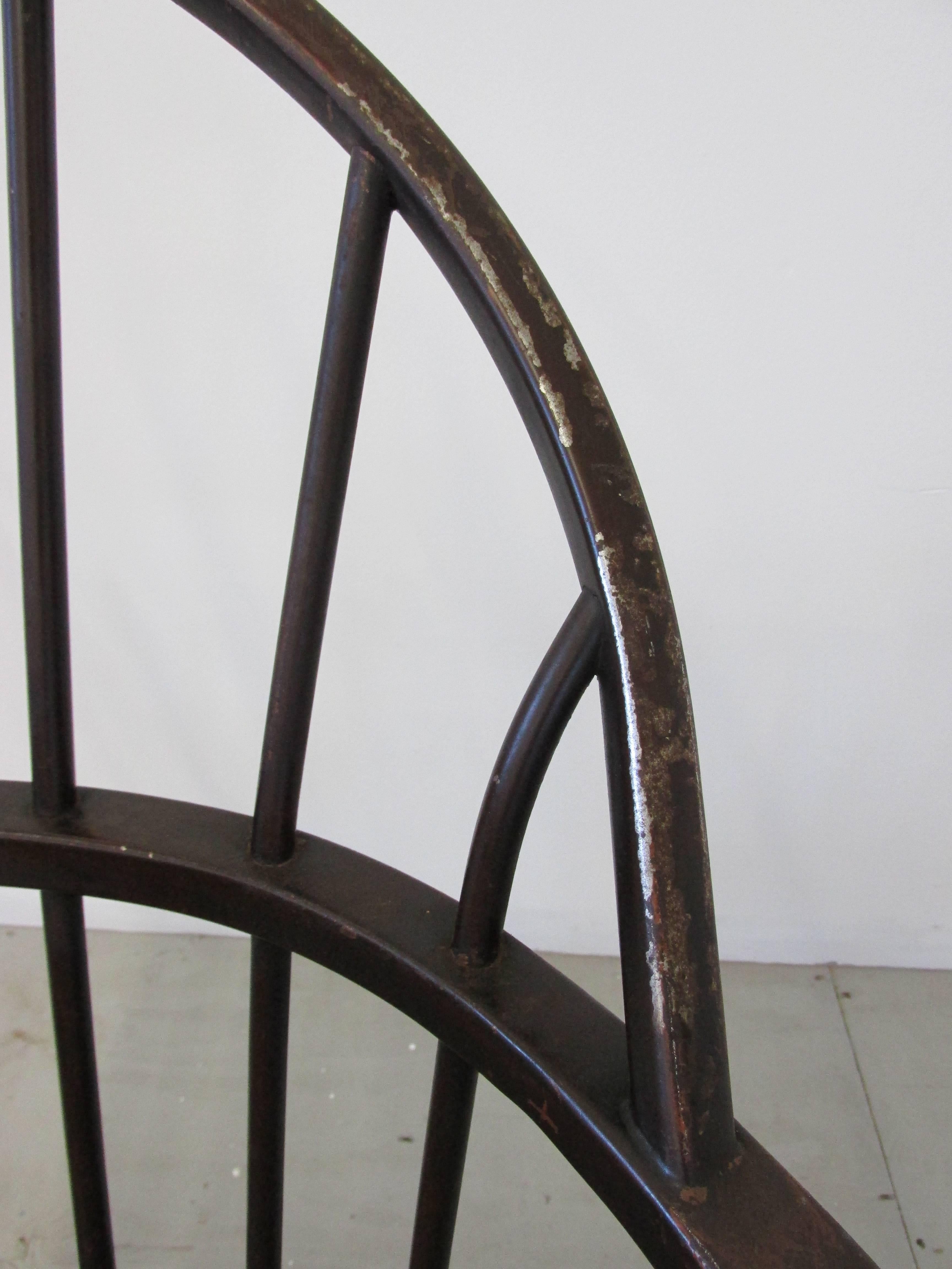 Industrial Pair of 1930s Iron Windsor Chairs