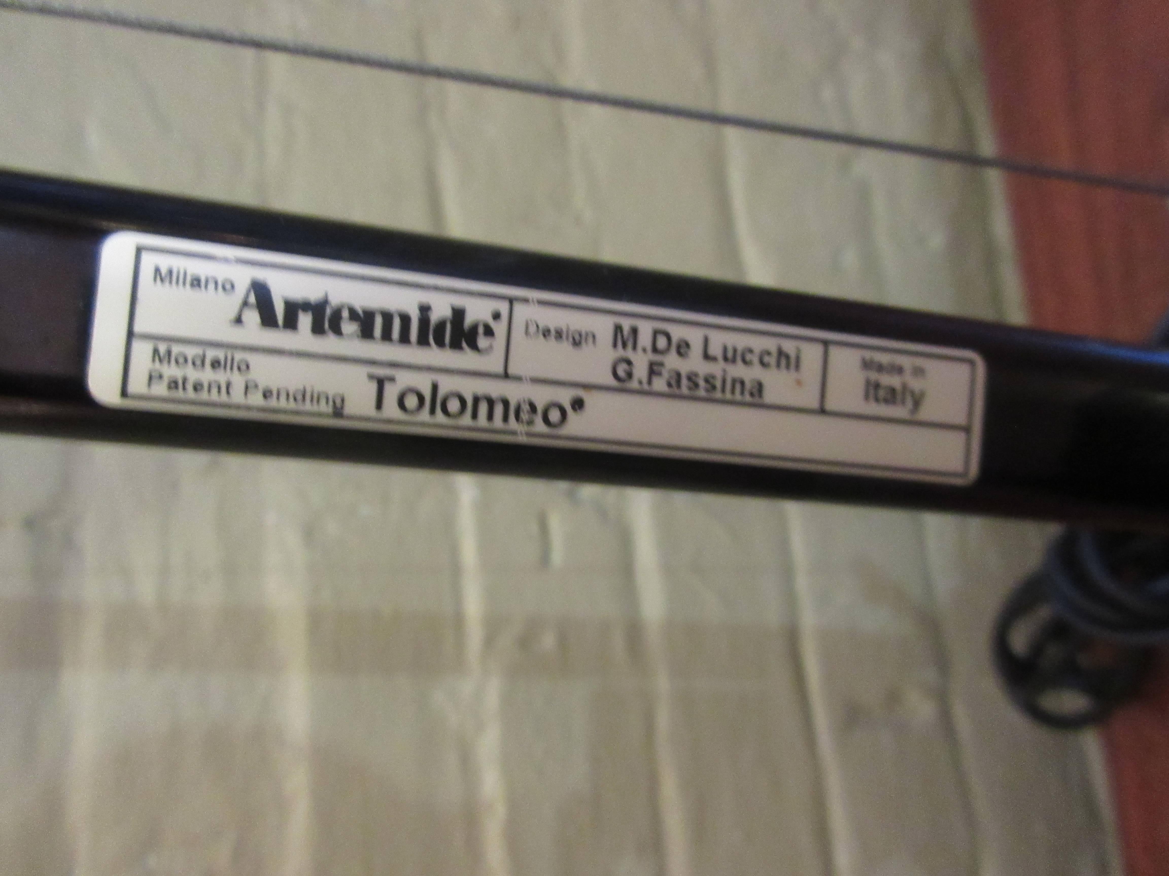 Infinitely adjustable desk lamps by Artemide all with labels in black paint. New old stock never used.