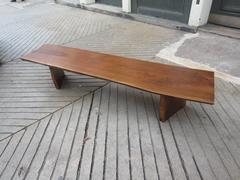 1970s New Hope School Walnut Bench/ Low Table