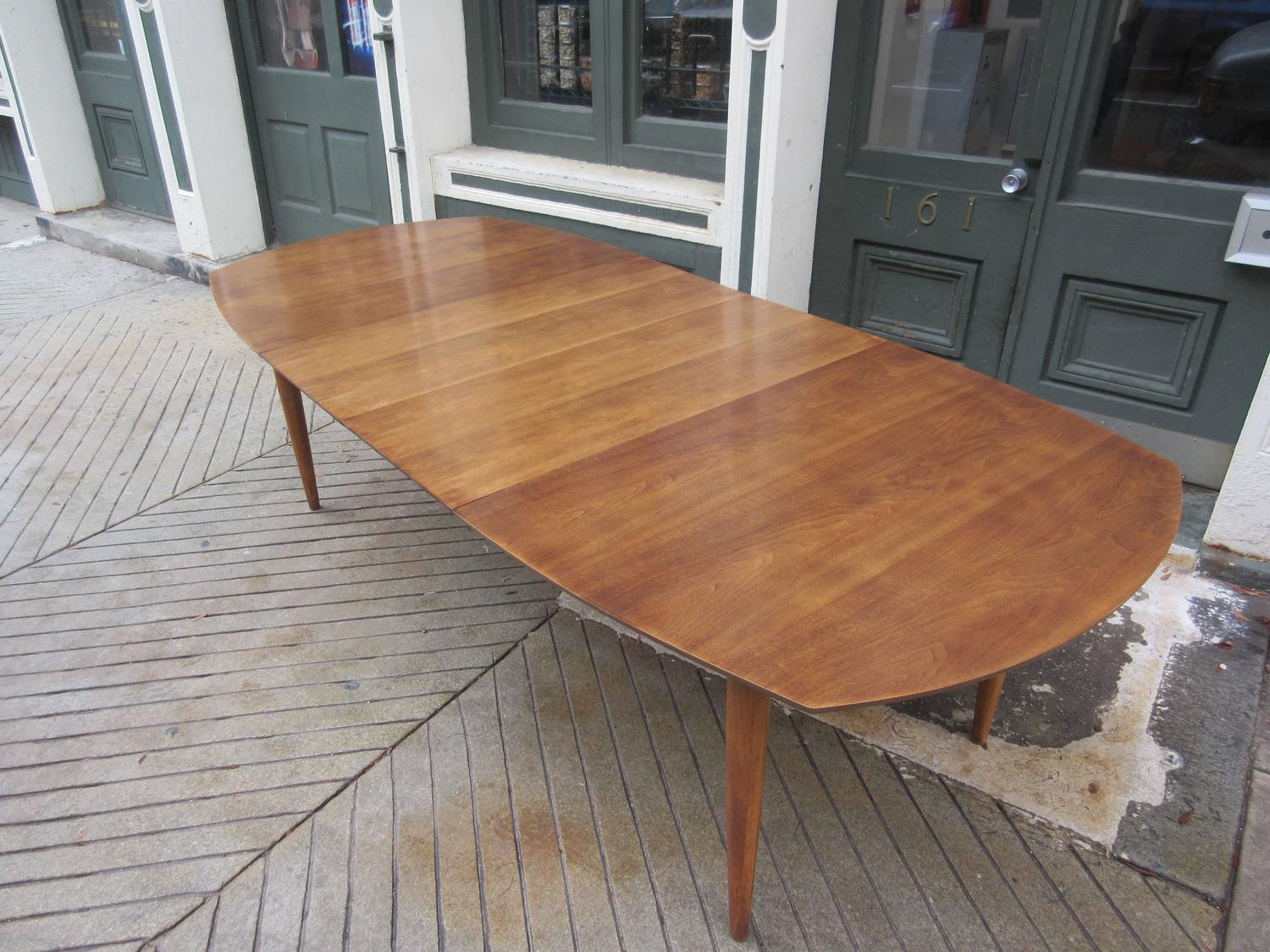 American Walnut Boat Shaped Dining Table at 1stdibs