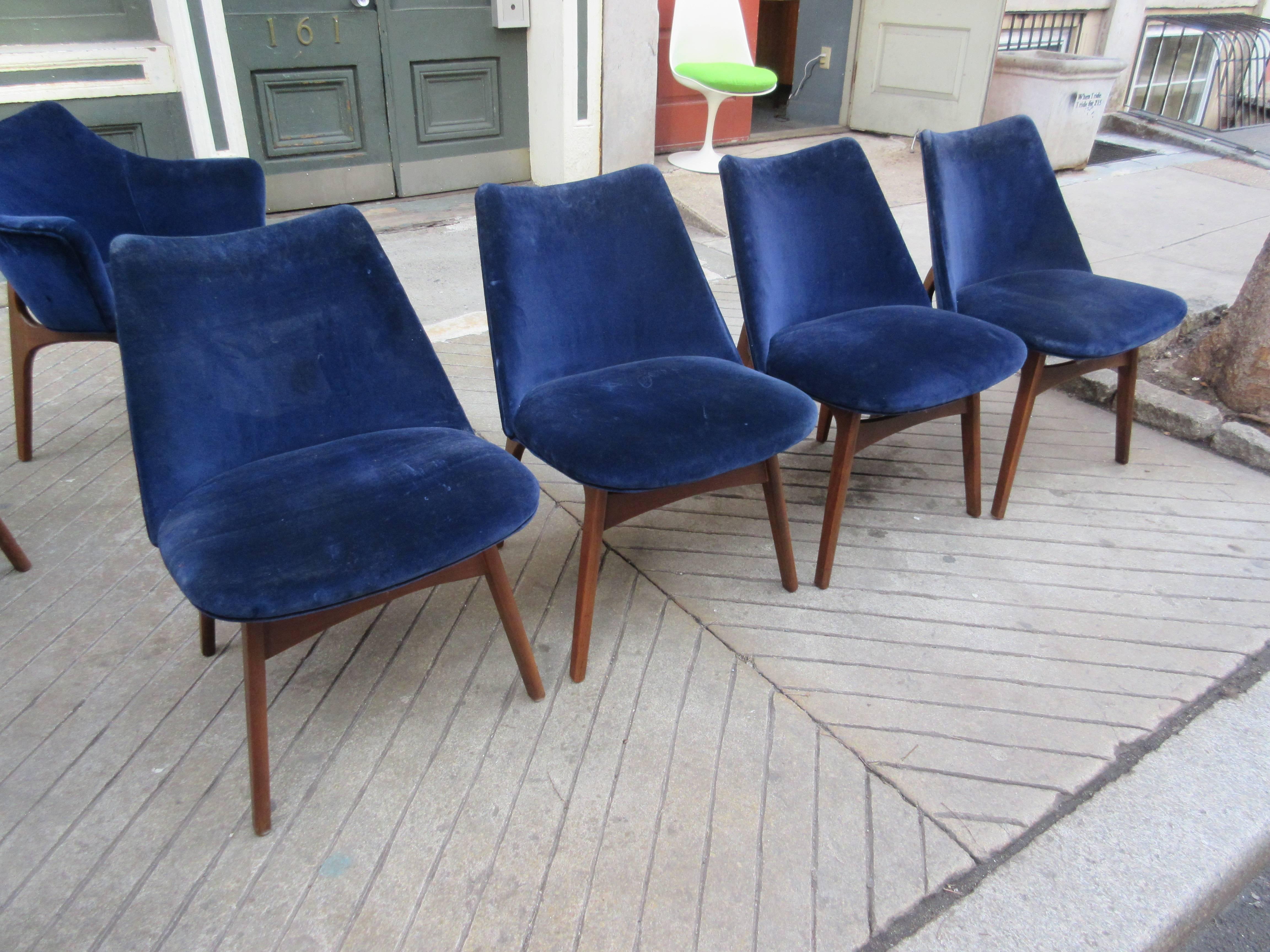 Mid-Century Modern Set of Six Adrian Pearsall Dining Chairs for Craft Associates
