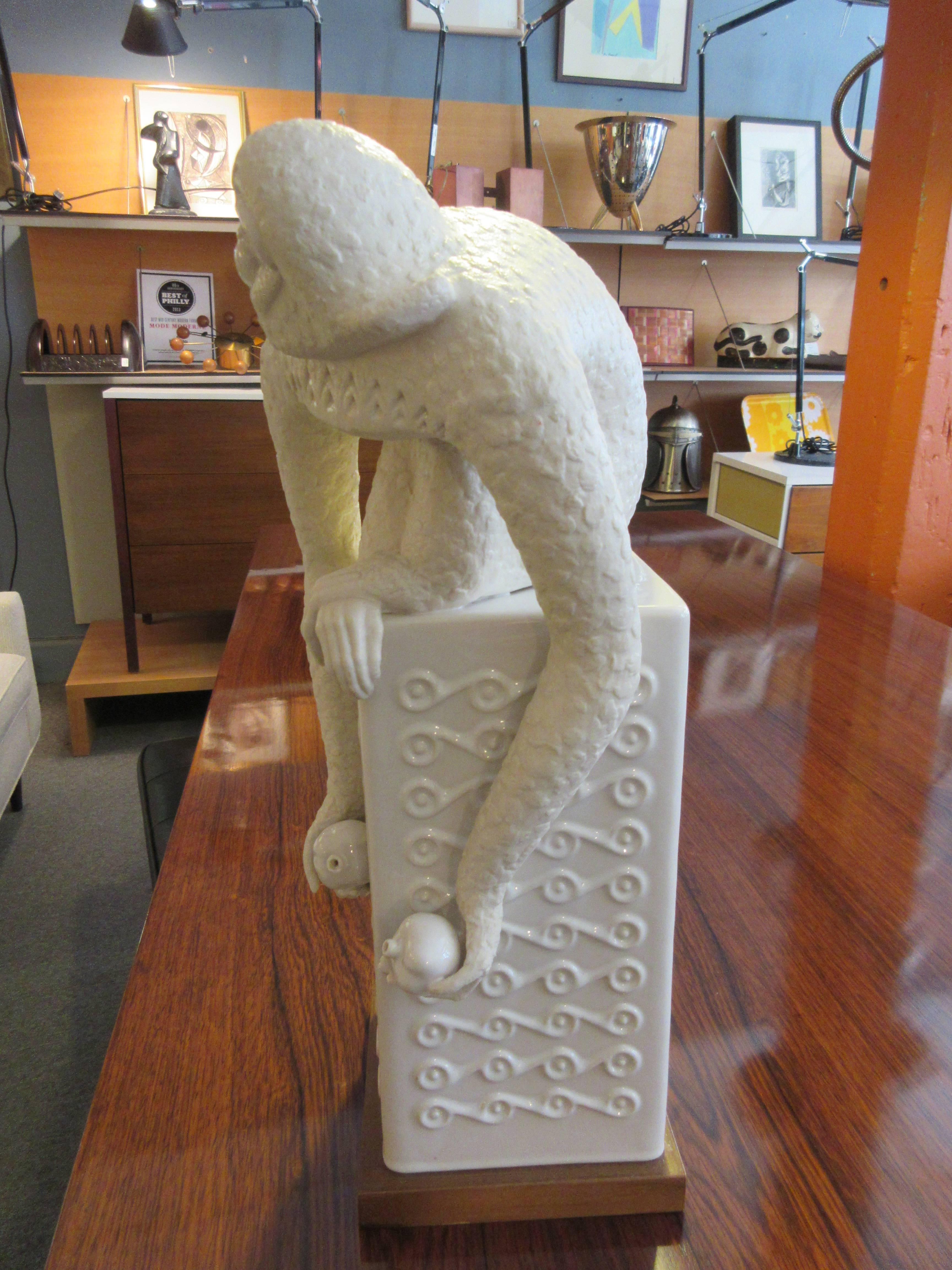German Porcelain Spider Monkey with Pomegranates