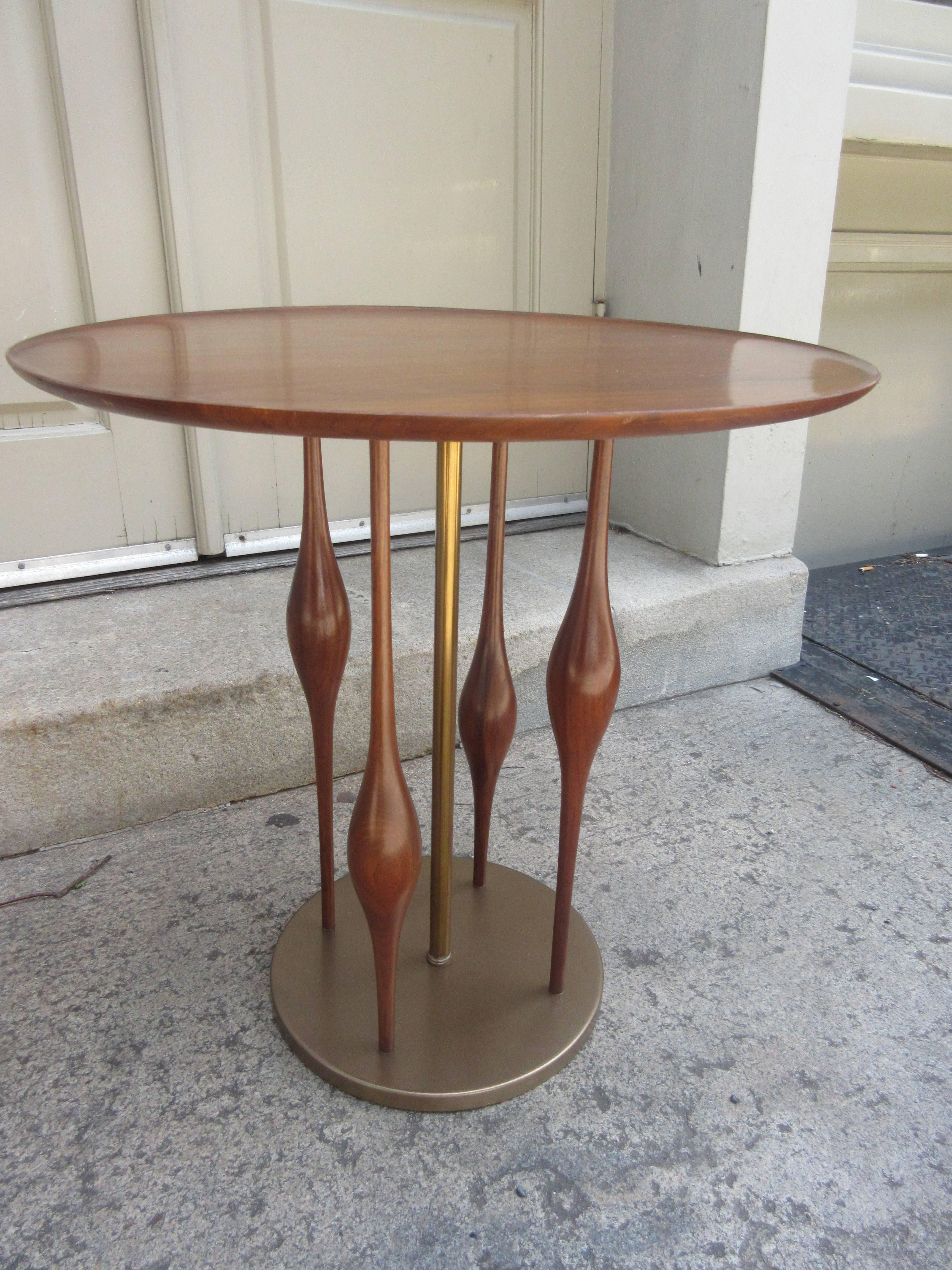 Mid-Century Modern Walnut Side Table in the Style of Adrian Pearsall