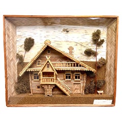 Shadow-Box Folk Art Diorama of a "Boyar House" by Viktor Bakharev, Russia