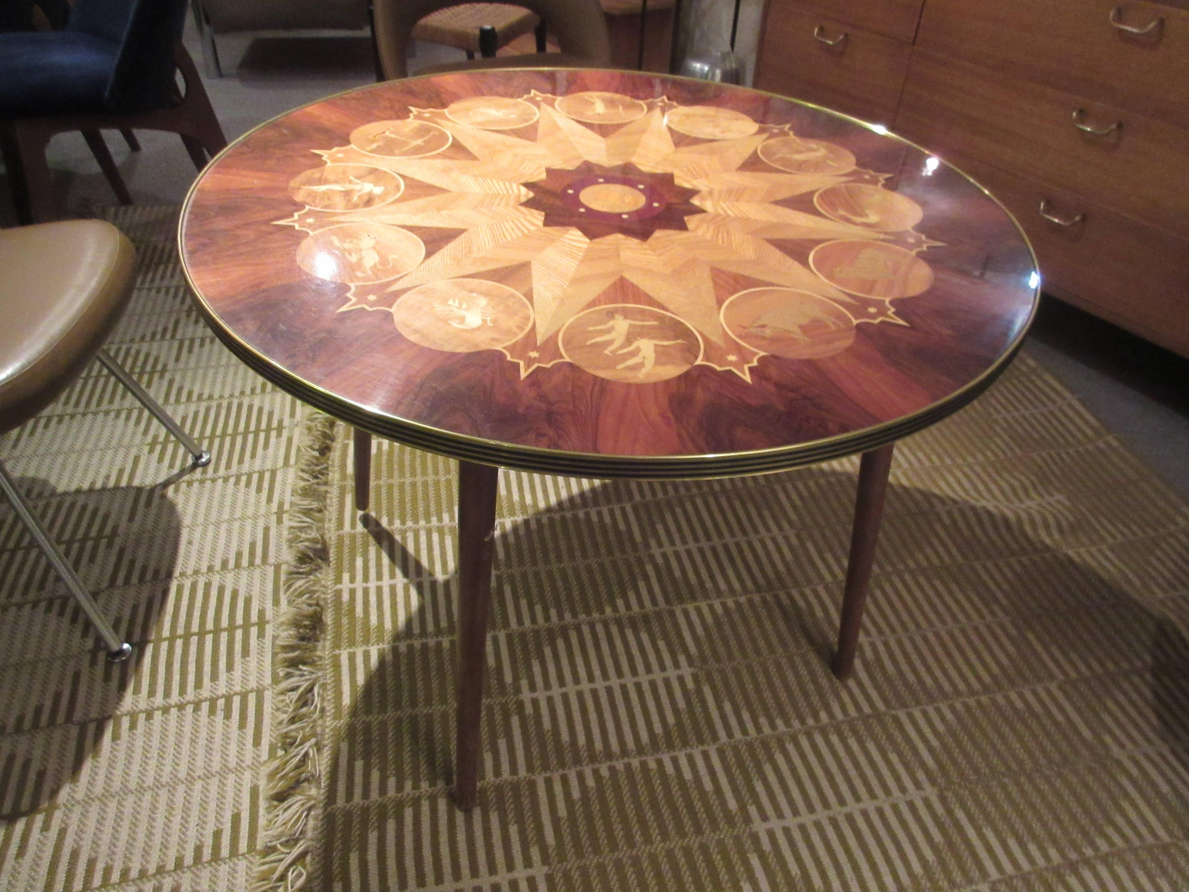 Other German Inlaid Marquetry Zodiac Table