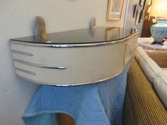 American Machine Age Art Deco Suspended Console and Mirror