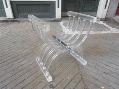 1970s Throne Lucite Bench or Stool
