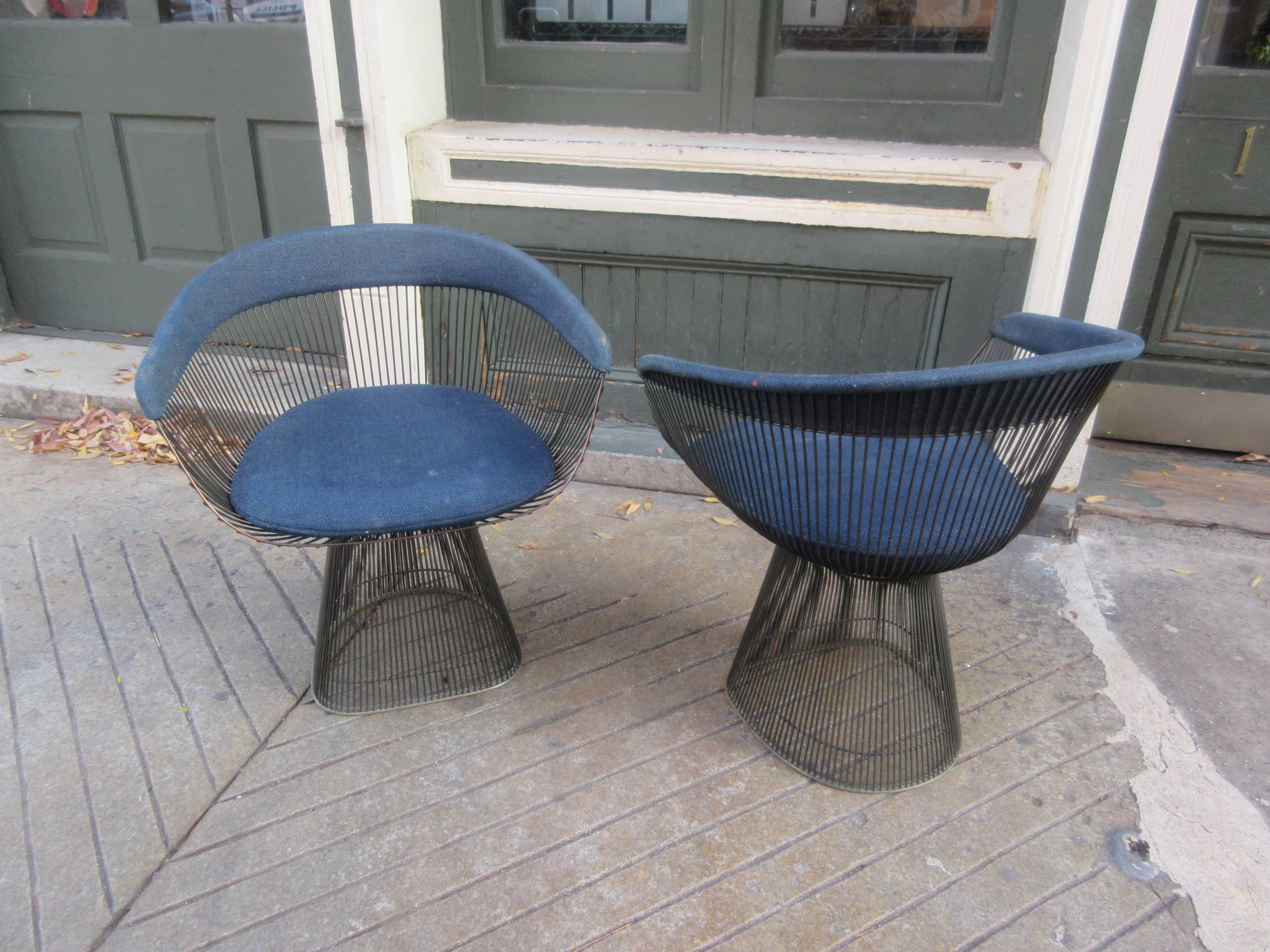 Warren Platner for Knoll Associates Eight Dining Chairs in Bronze 1