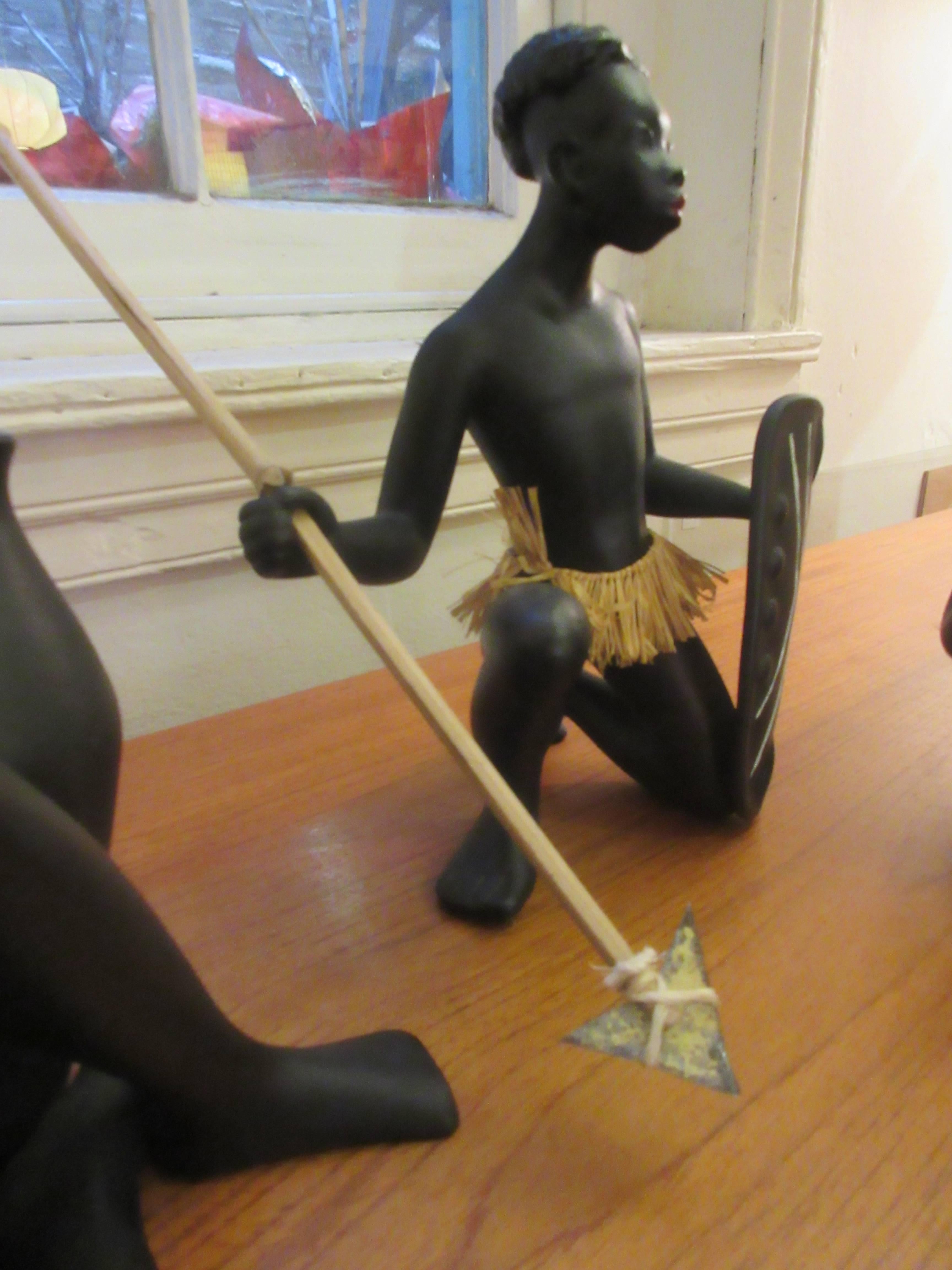 Gemunder Keramik Austrian Nubian Figures In Excellent Condition In Philadelphia, PA