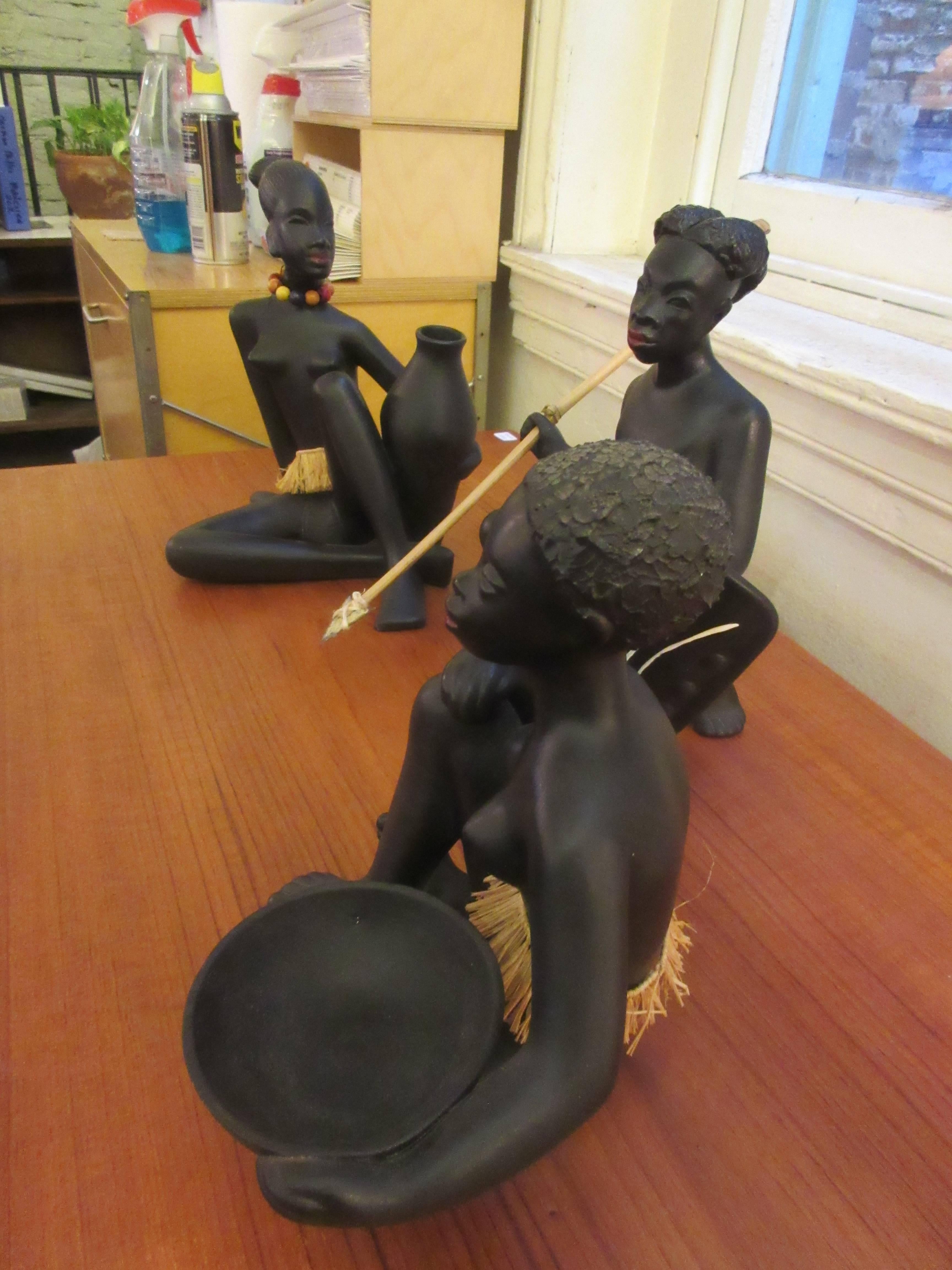 Ceramic Gemunder Keramik Austrian Nubian Figures