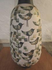 Italian Ceramic Bird Lamp with Fiberglass Shade