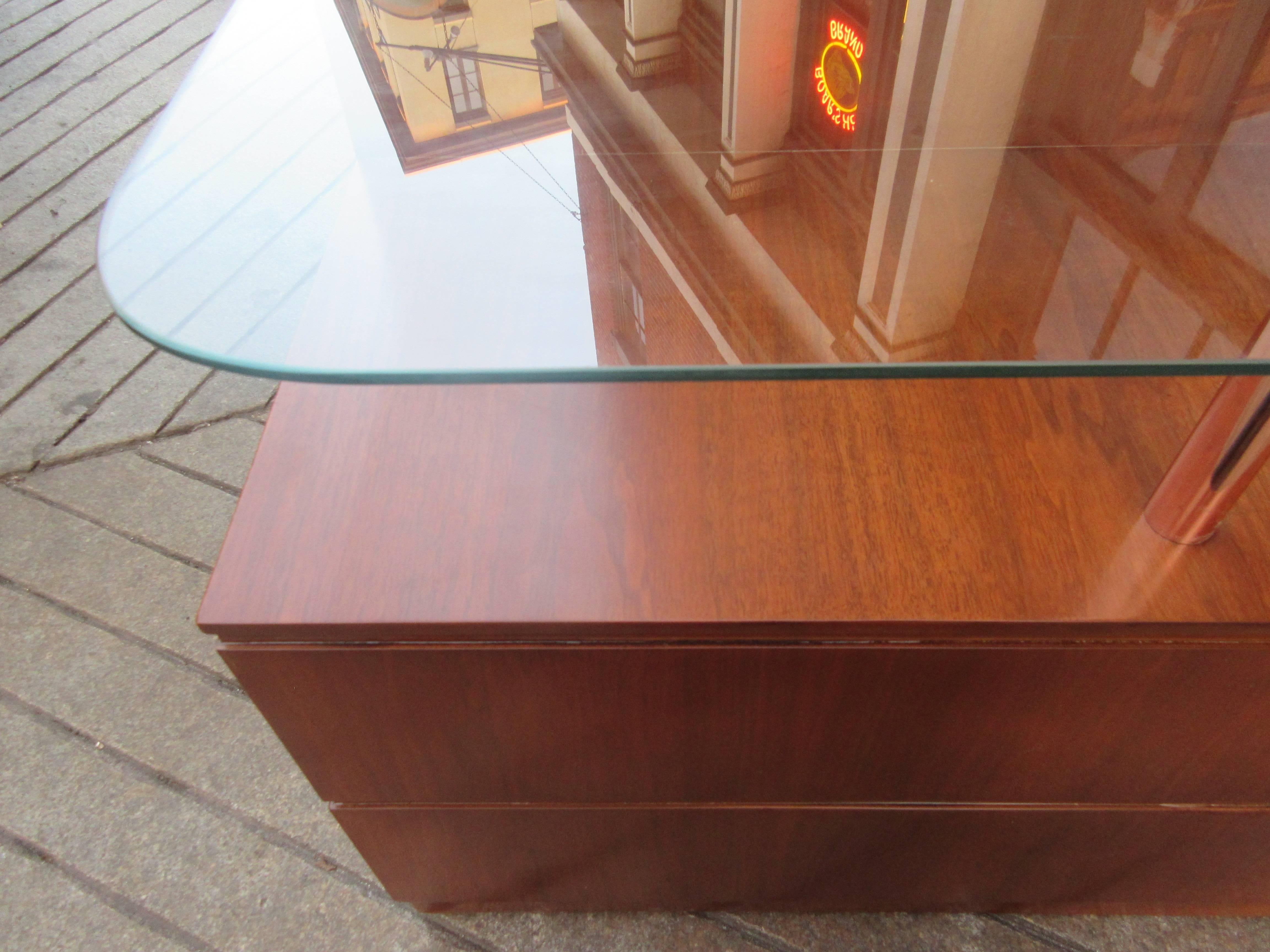 Art Deco Walnut Sofa Side Table 2