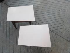 Jens Risom Trapazoidal End Tables on Walnut