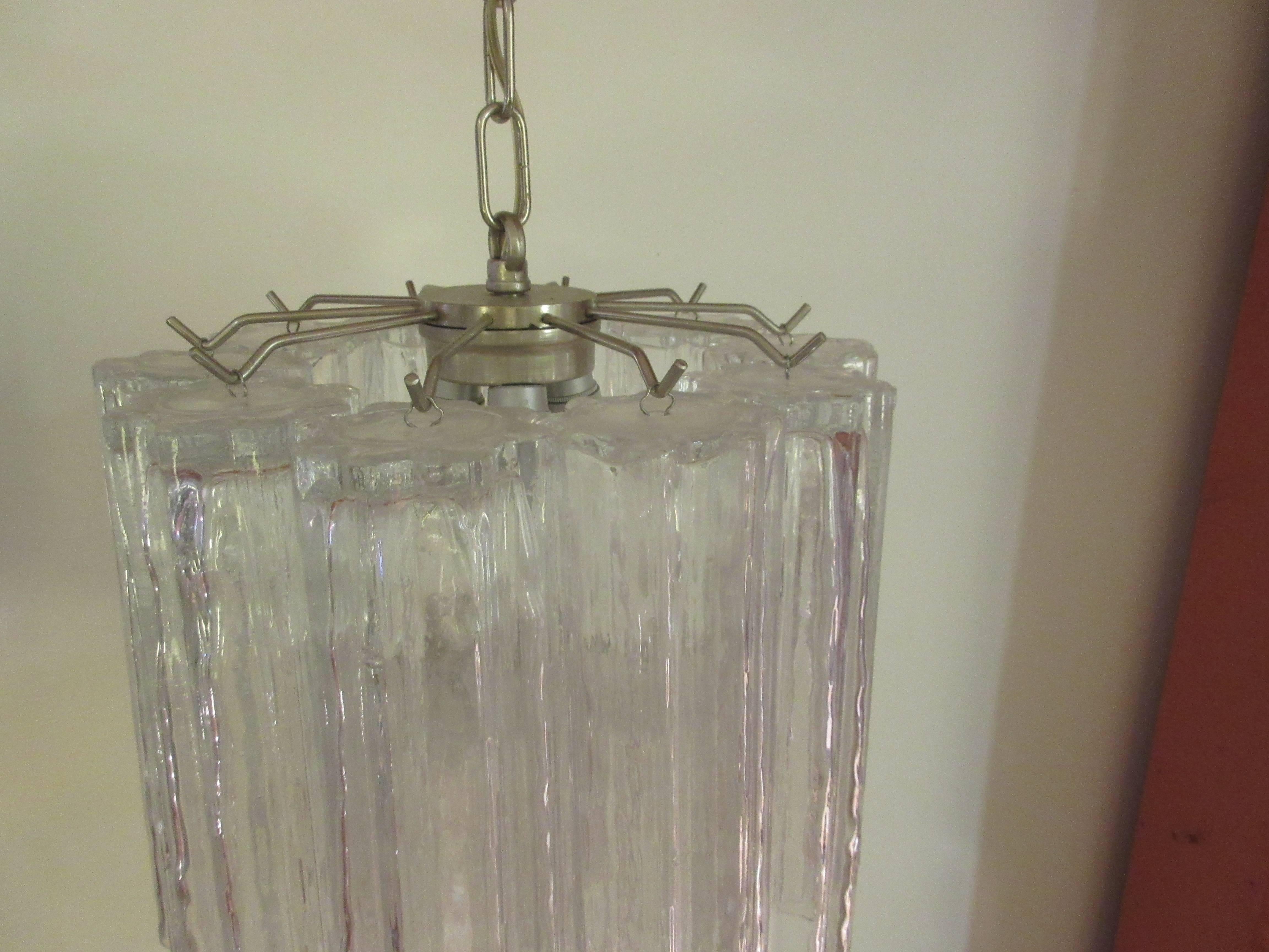 Mid-Century Modern Venini Chandelier with Chrome Supports
