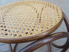 Thonet Bentwood and Caned Ottoman or Stool