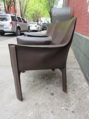 Mario Bellini Cab Lounge Chairs for Cassina in Chocolate Leather