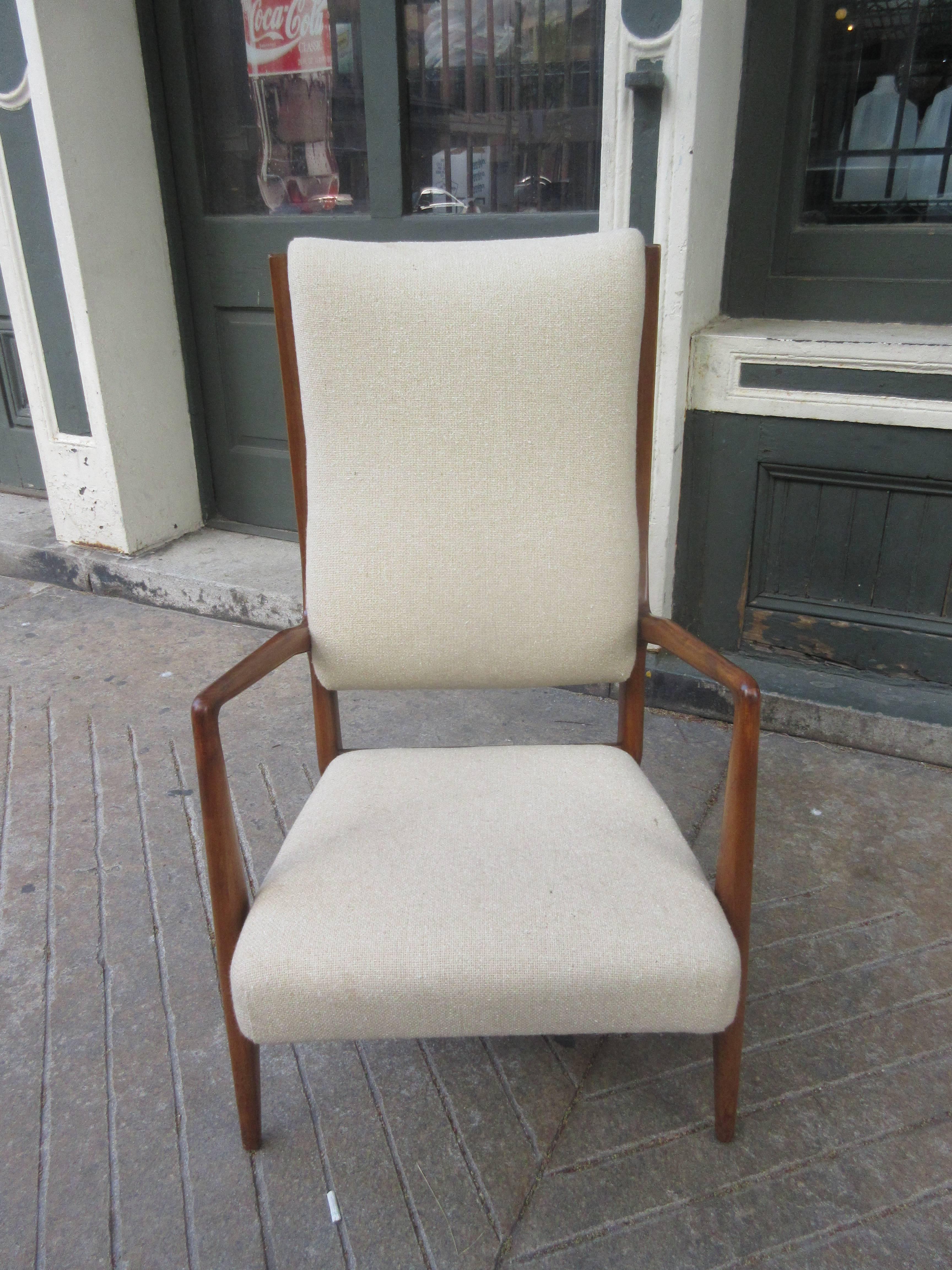 Tall Back Lounge Chair in the Style of Carlo di Carli 2