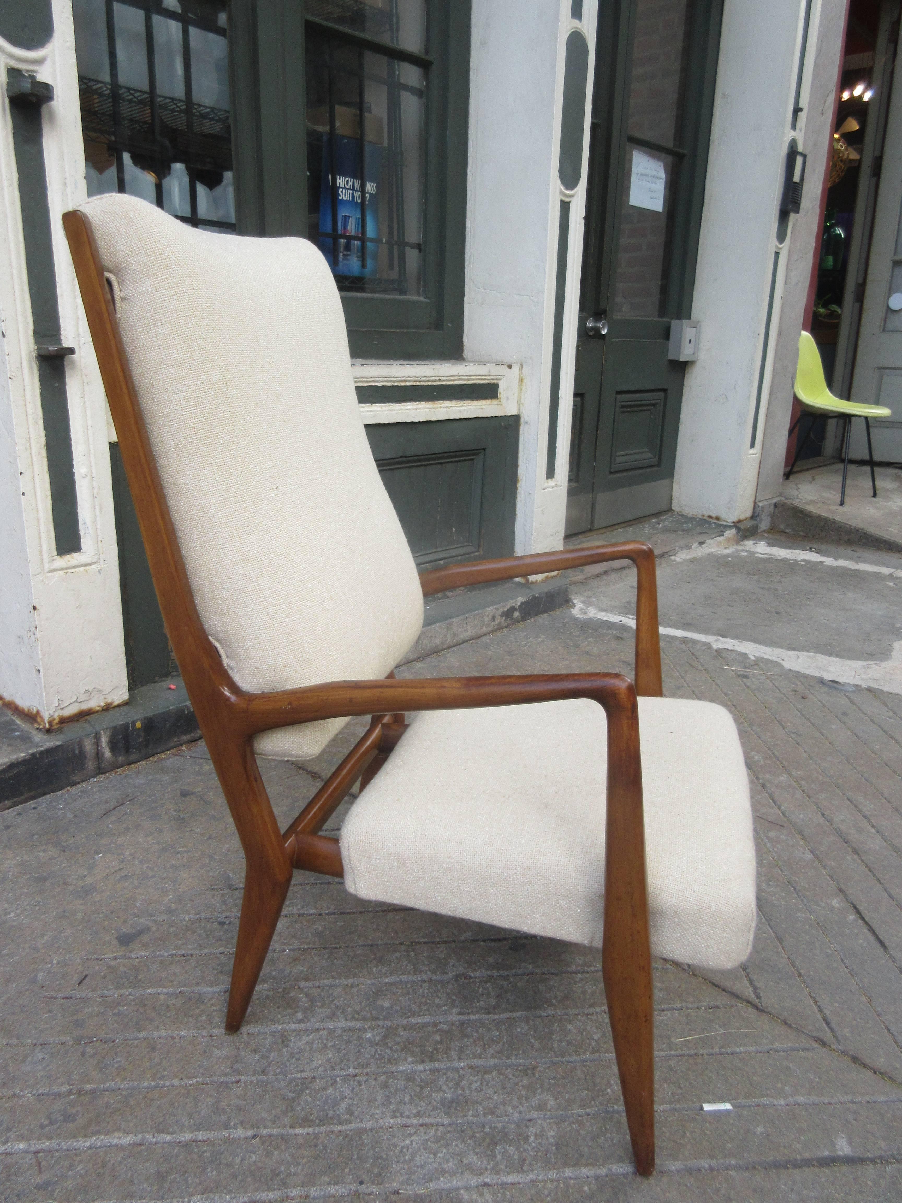 Tall Back Lounge Chair in the Style of Carlo di Carli 3