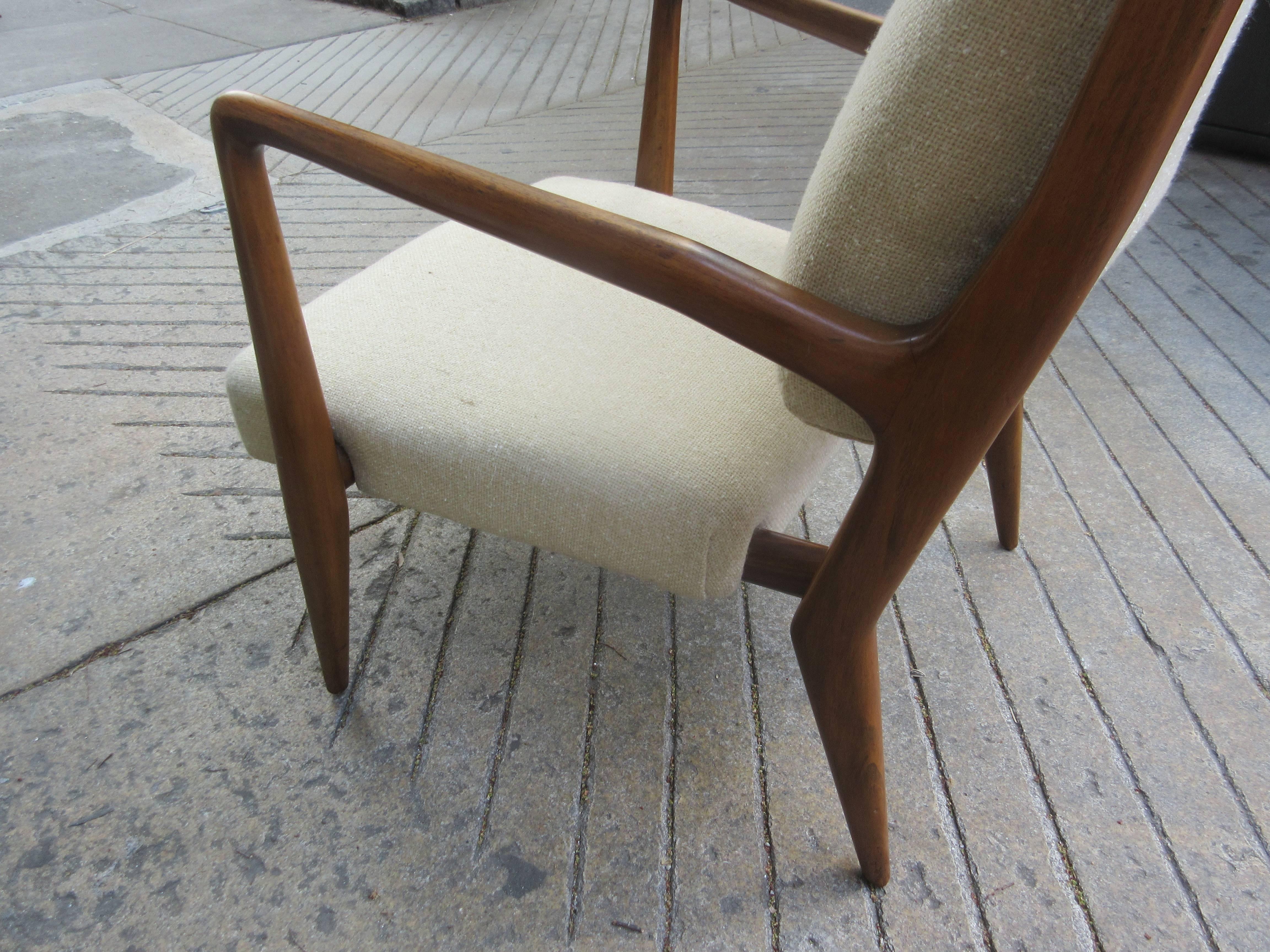 Tall Back Lounge Chair in the Style of Carlo di Carli 1