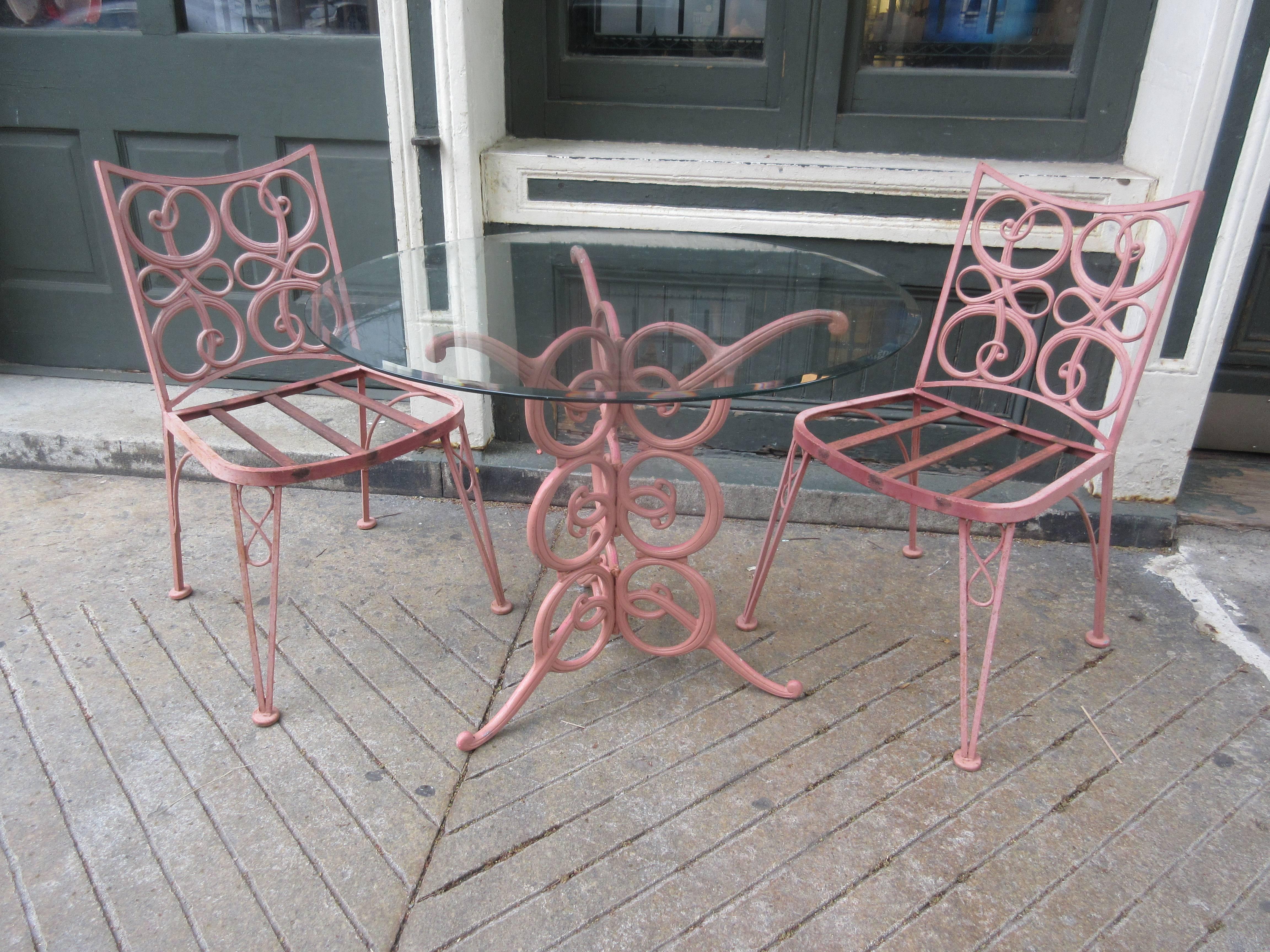 1950s Cast Metal Patio Set 2