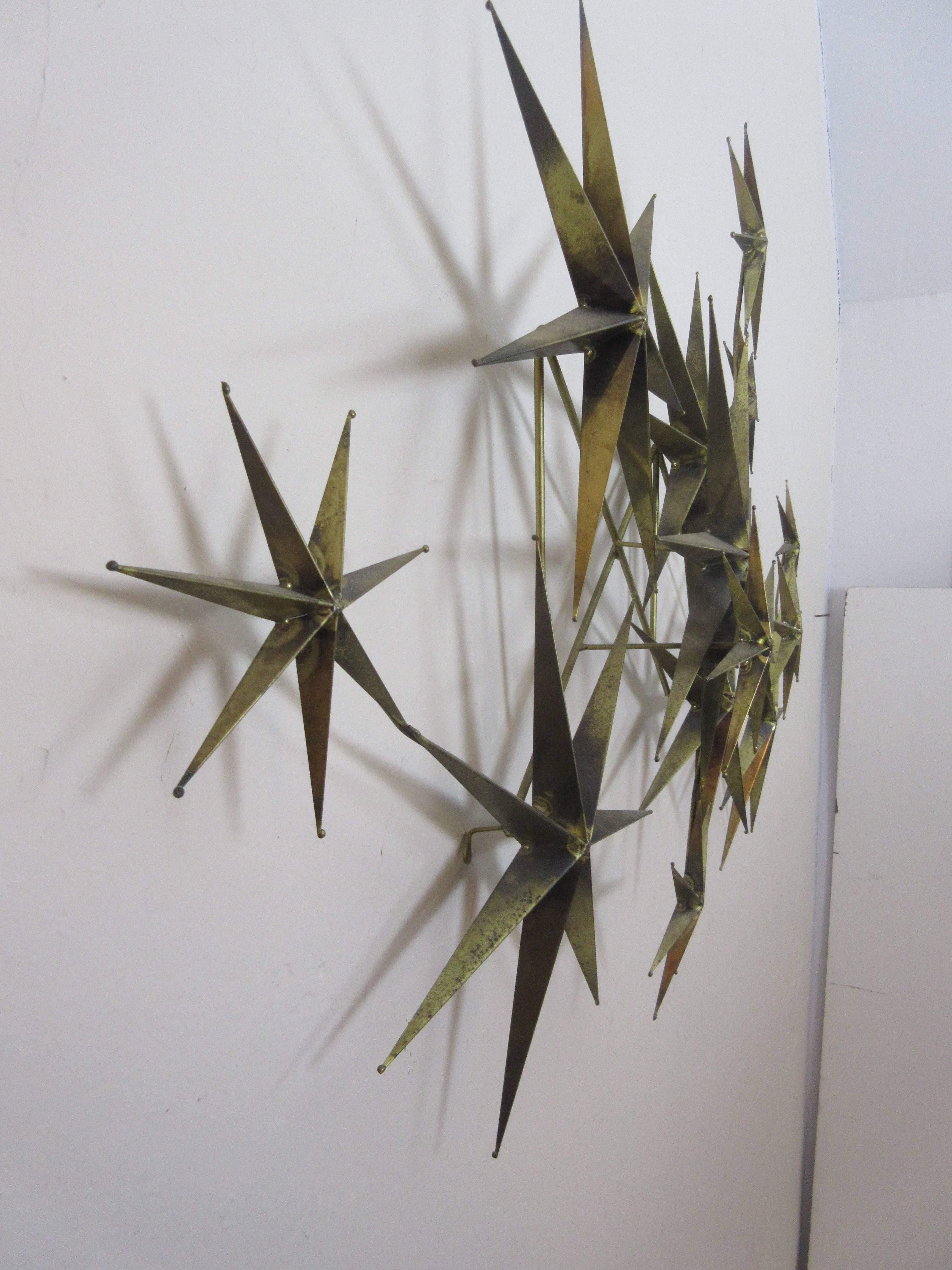 C. Jere Star Wall Sculpture in Burnished Brass 2