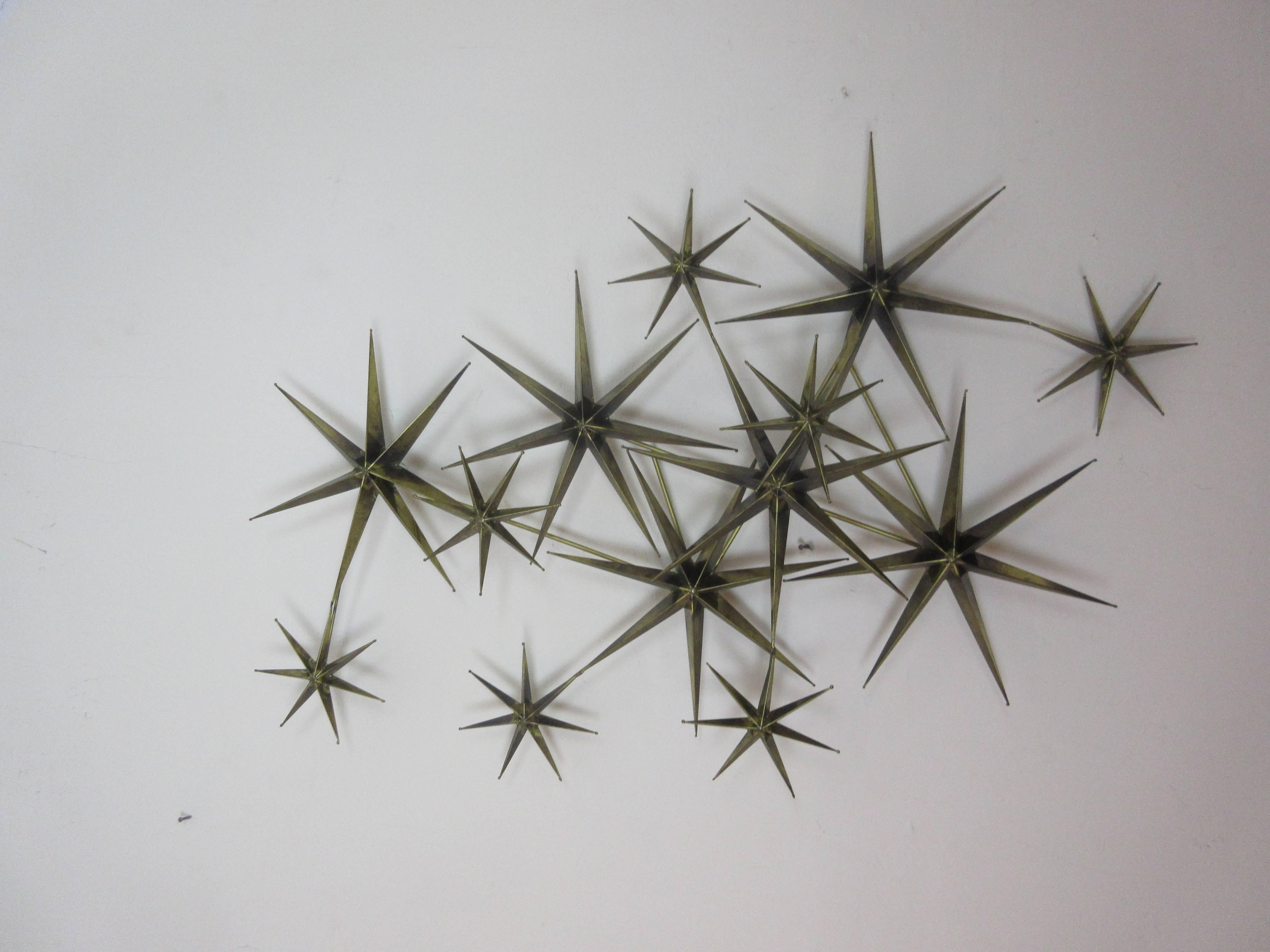 C. Jere Star Wall Sculpture in Burnished Brass 1