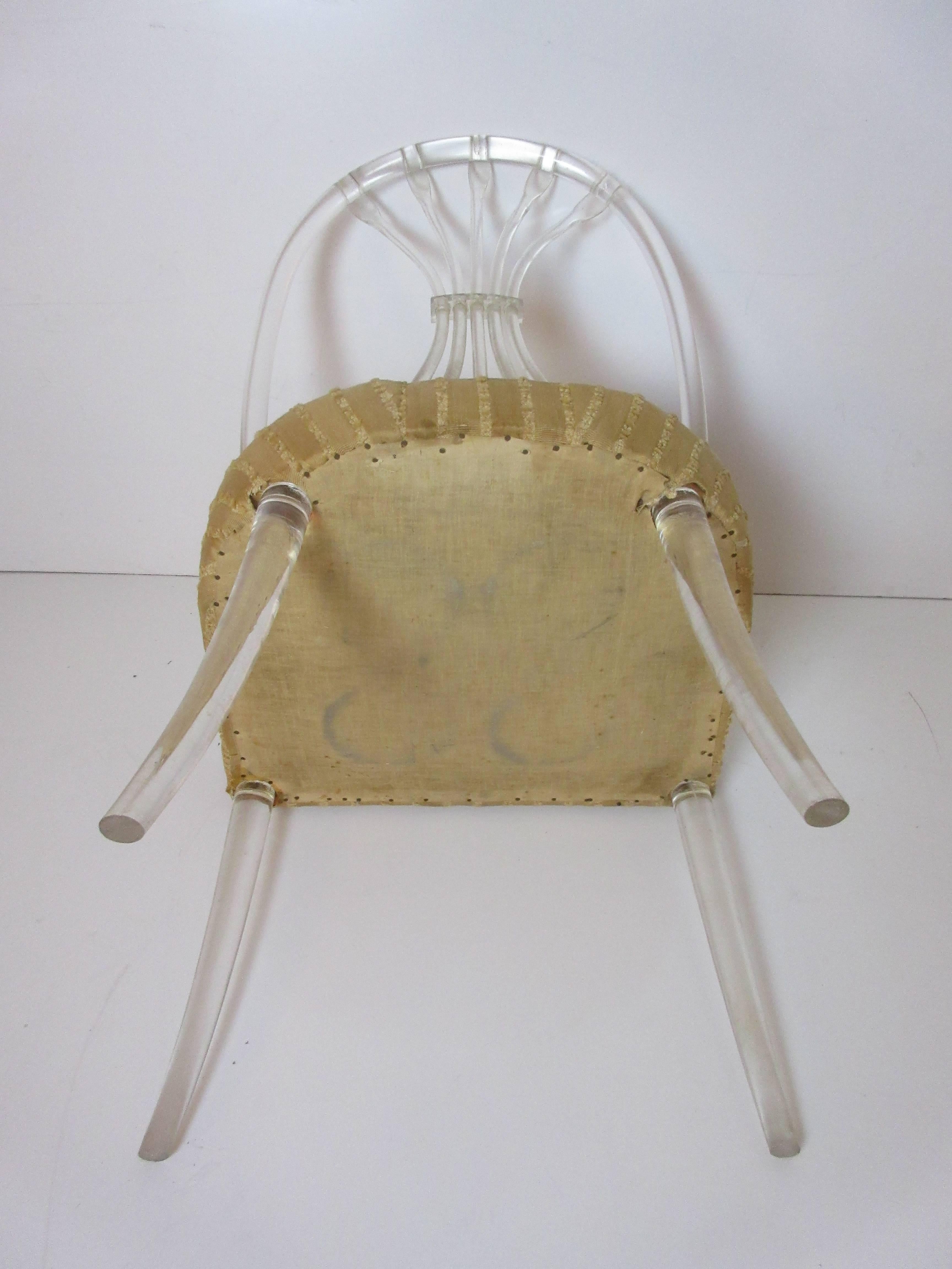 Fabric Lucite Chair in the Manner of Lorin Jackson for Grosfeld House