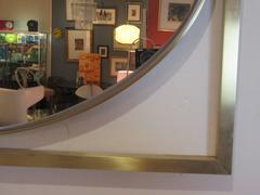 Rectangular Square Stock Brass Frame with Oval Mirror