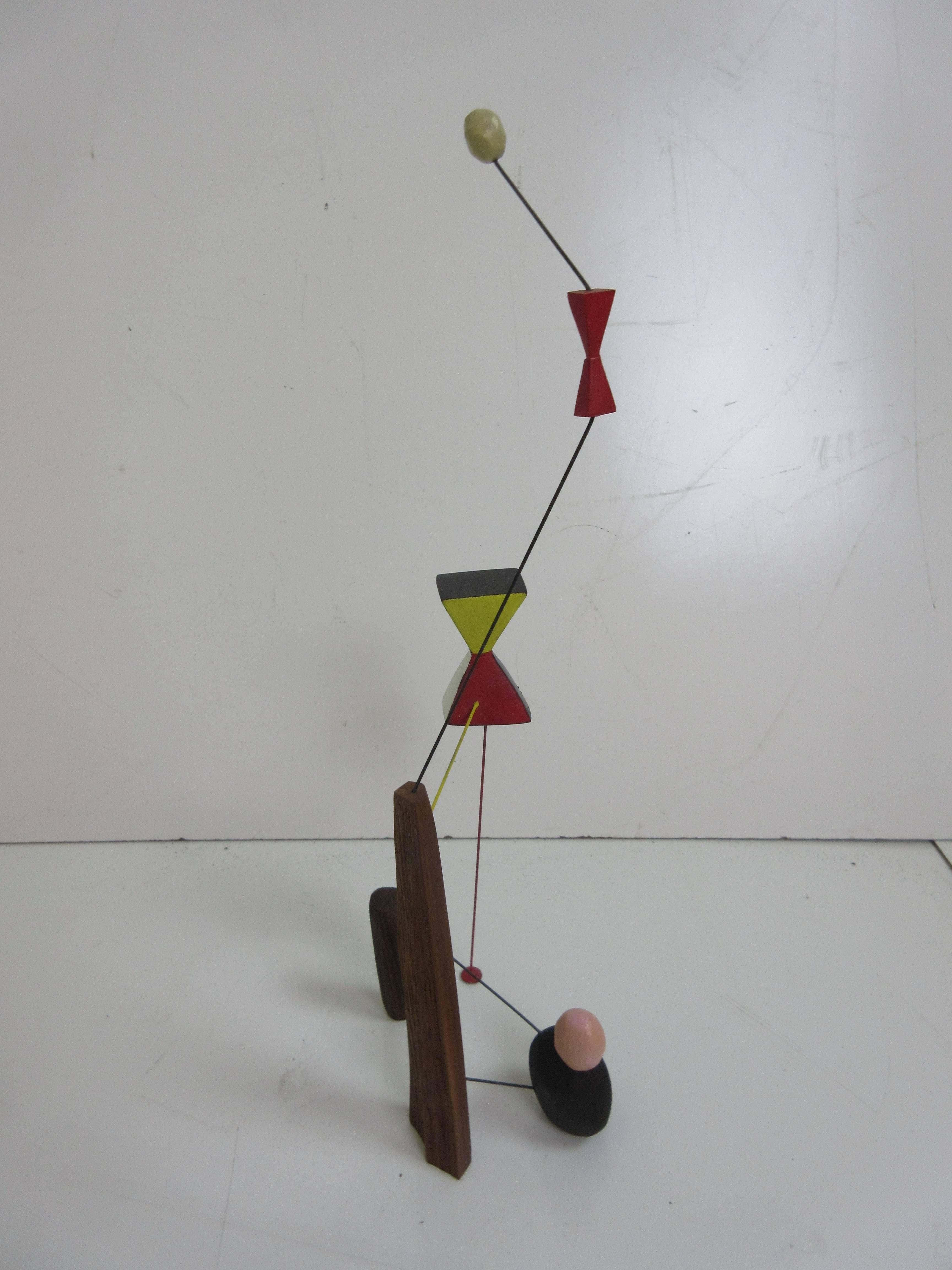 Modern Adam Henderson Sculpture Constellation of Wire Wood and Paint