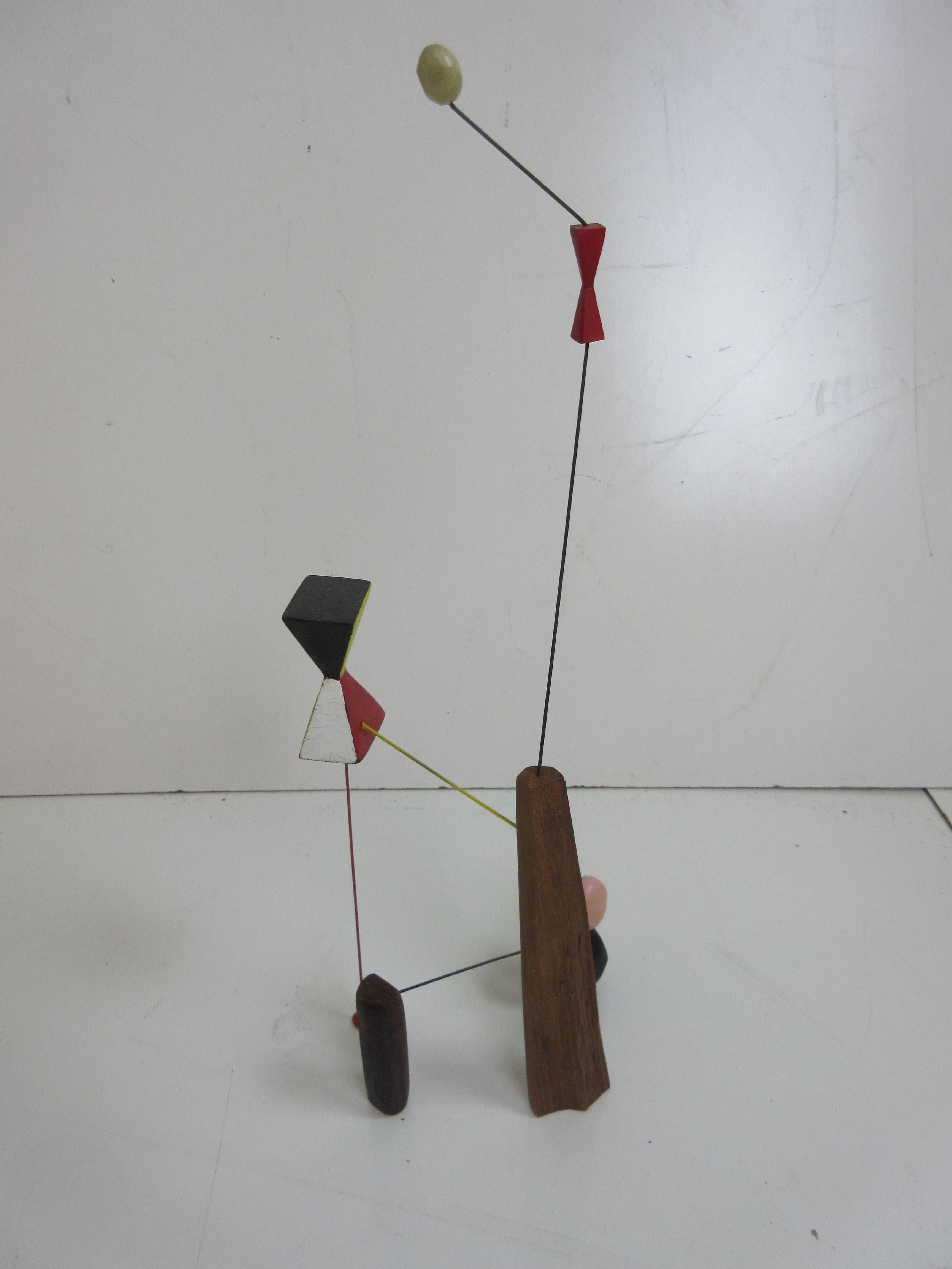 American Adam Henderson Sculpture Constellation of Wire Wood and Paint