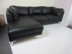 Design Within Reach Nicoletti Sectional Sofa in Black Leather