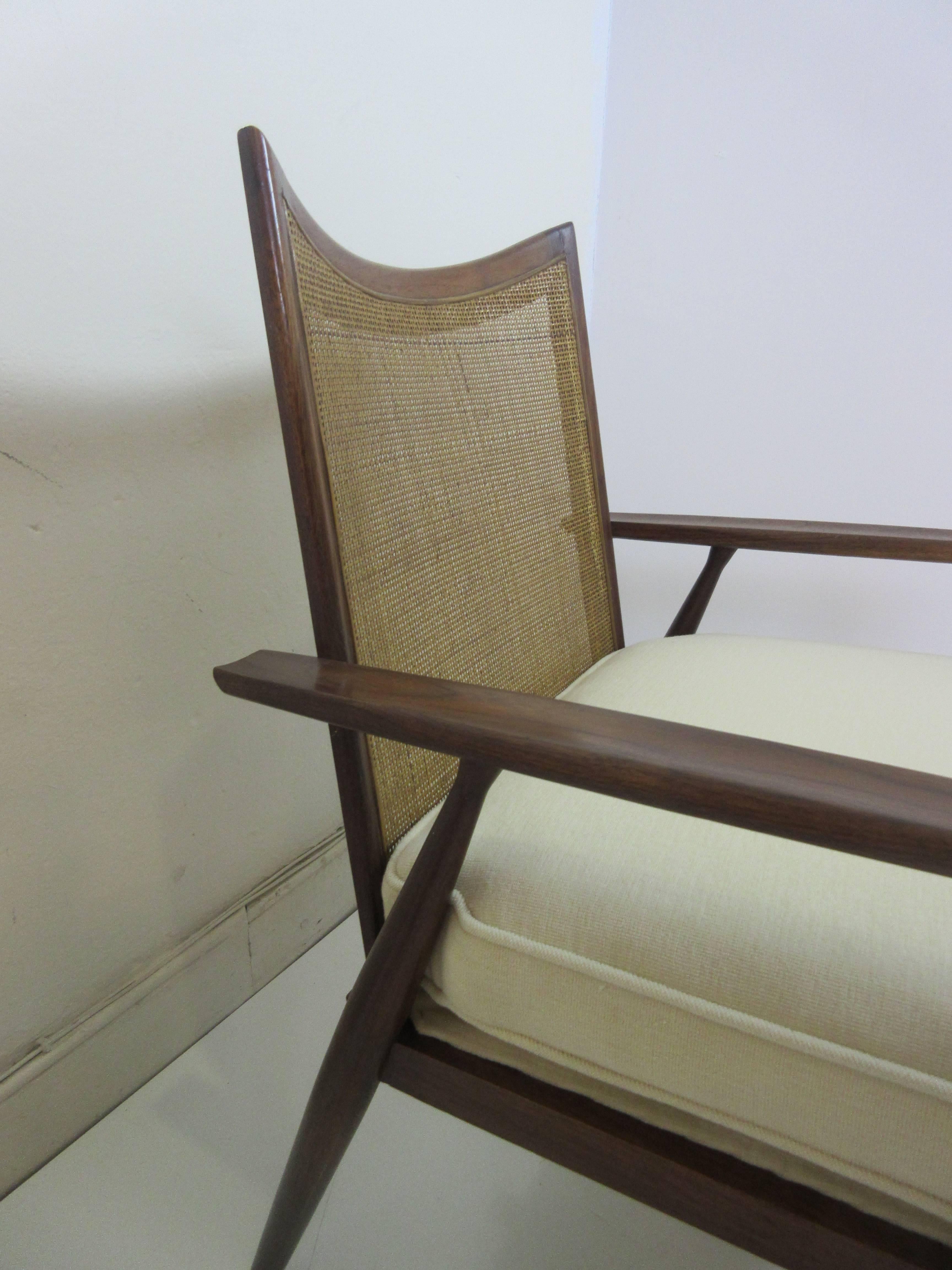 Paul McCobb for Directional Walnut and Cane Armchairs 3