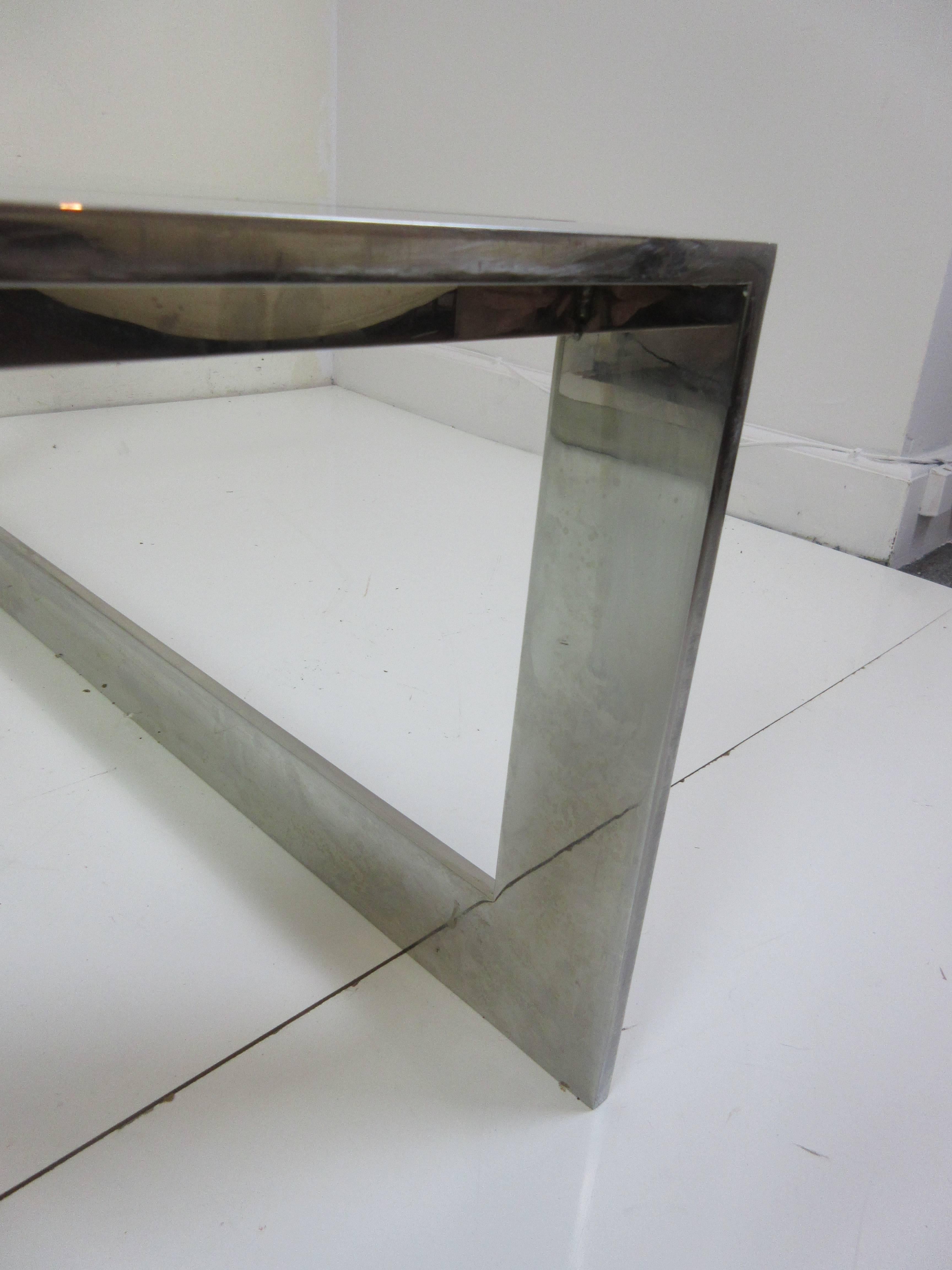 Lee Rosen for Pace Aluminum and Glass Coffee Table In Good Condition In Philadelphia, PA