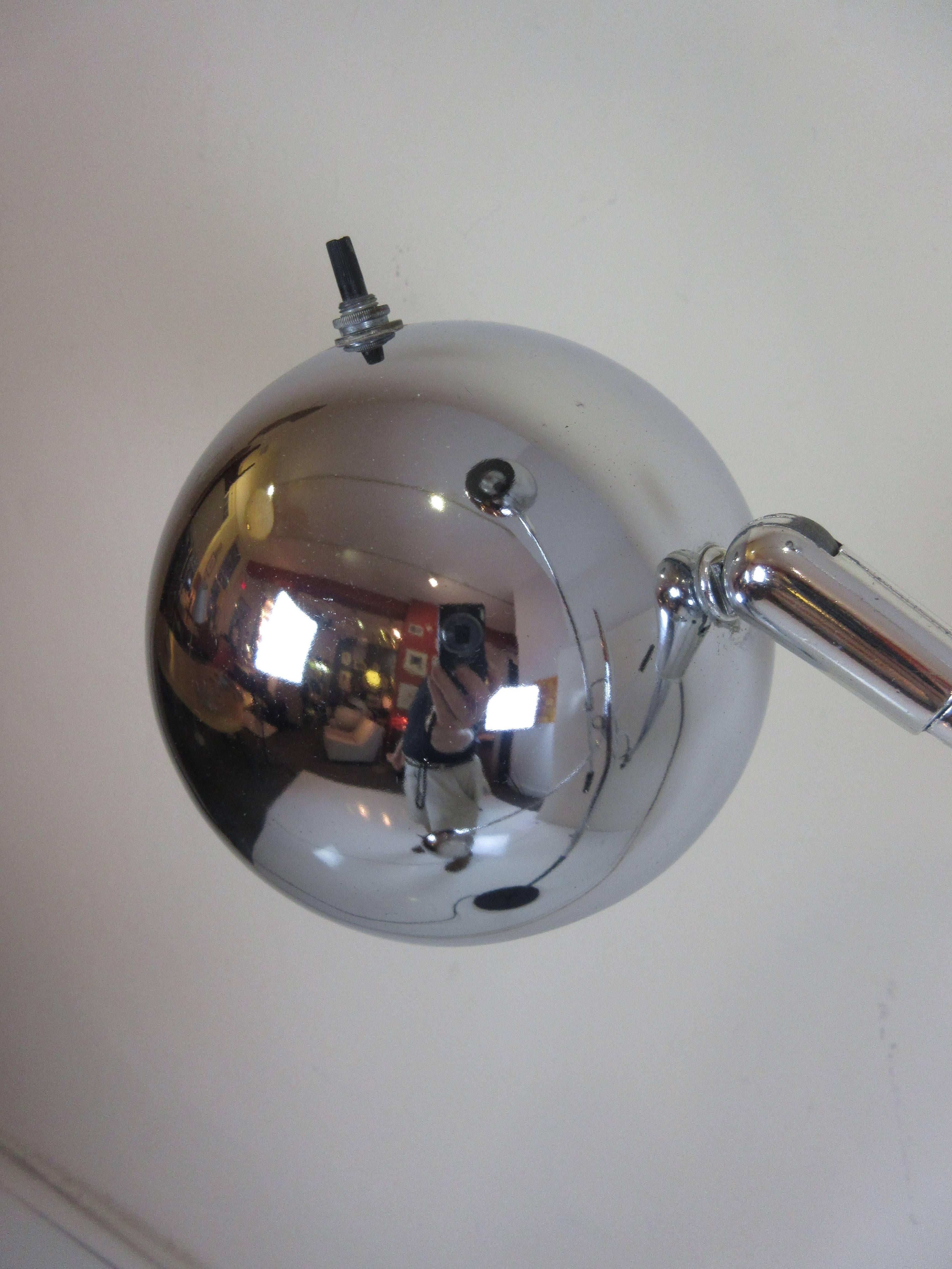 Mid-Century Modern Robert Sonneman Atomic Ball Chrome Floor Lamp