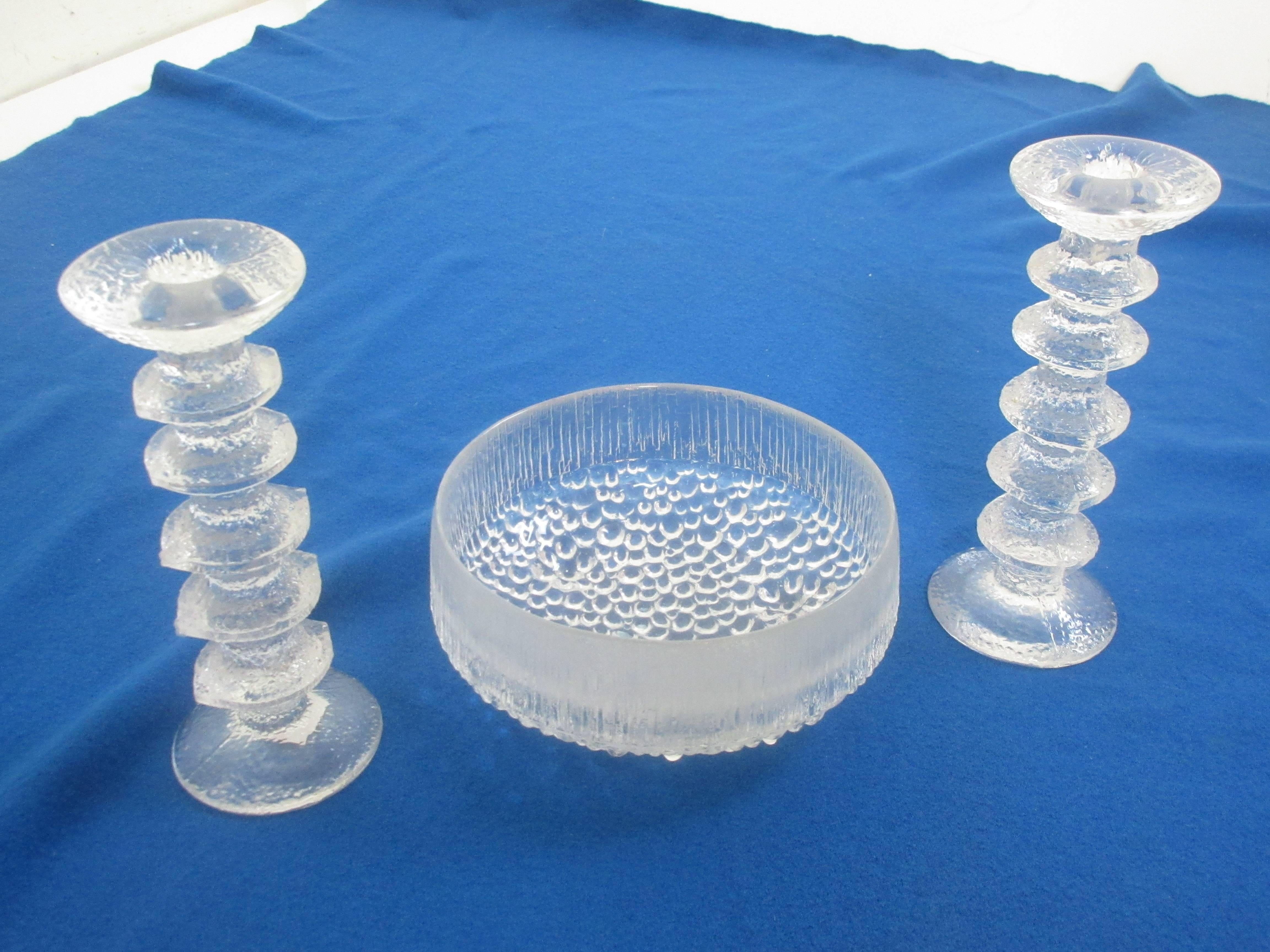 Glass Tapio Wirkkala for Littala Raindrop Compote Set with Dessert Service