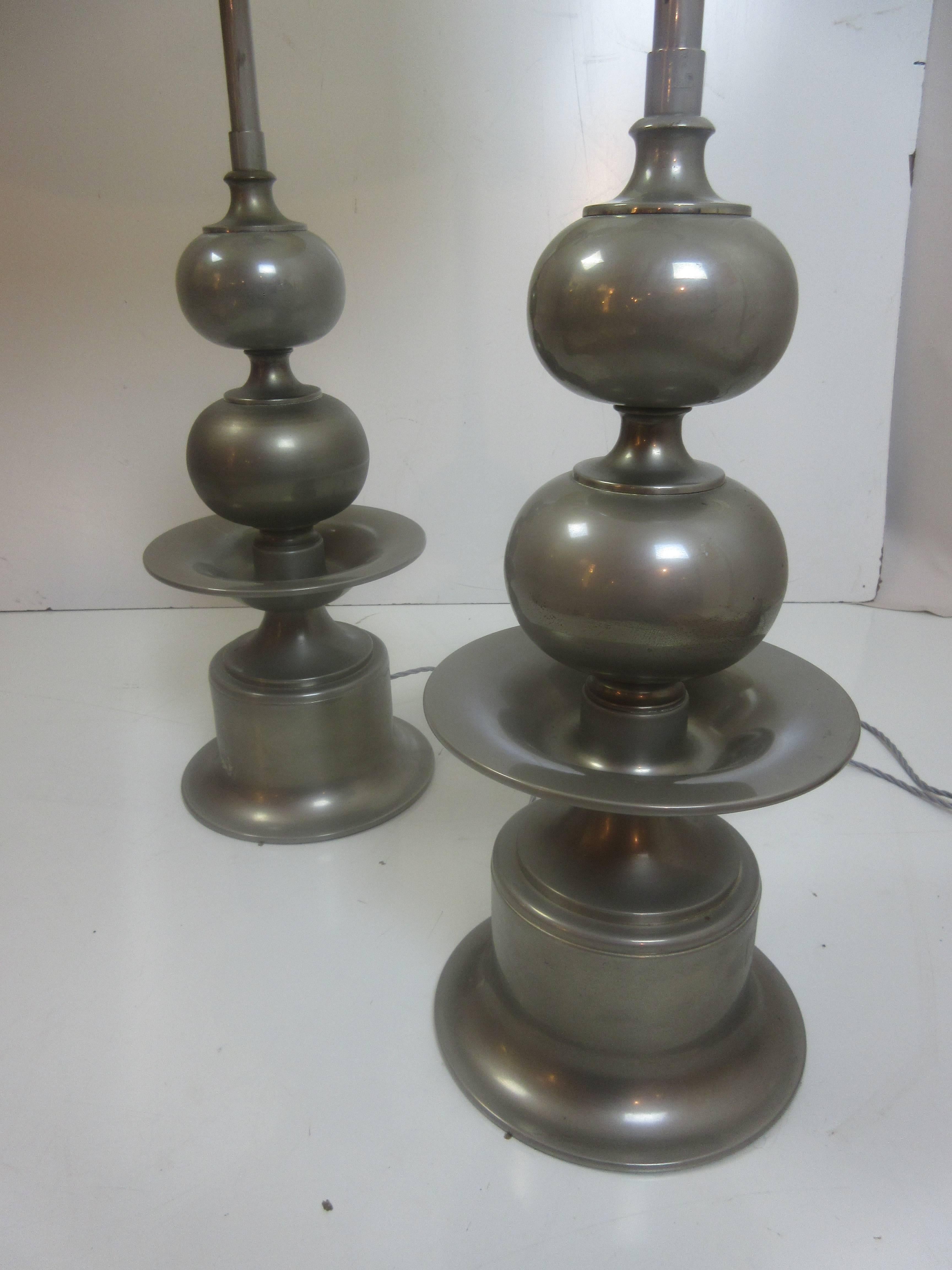 Pair of Italian Moorish/ Moroccan Stacked Ball Table Lamps 2