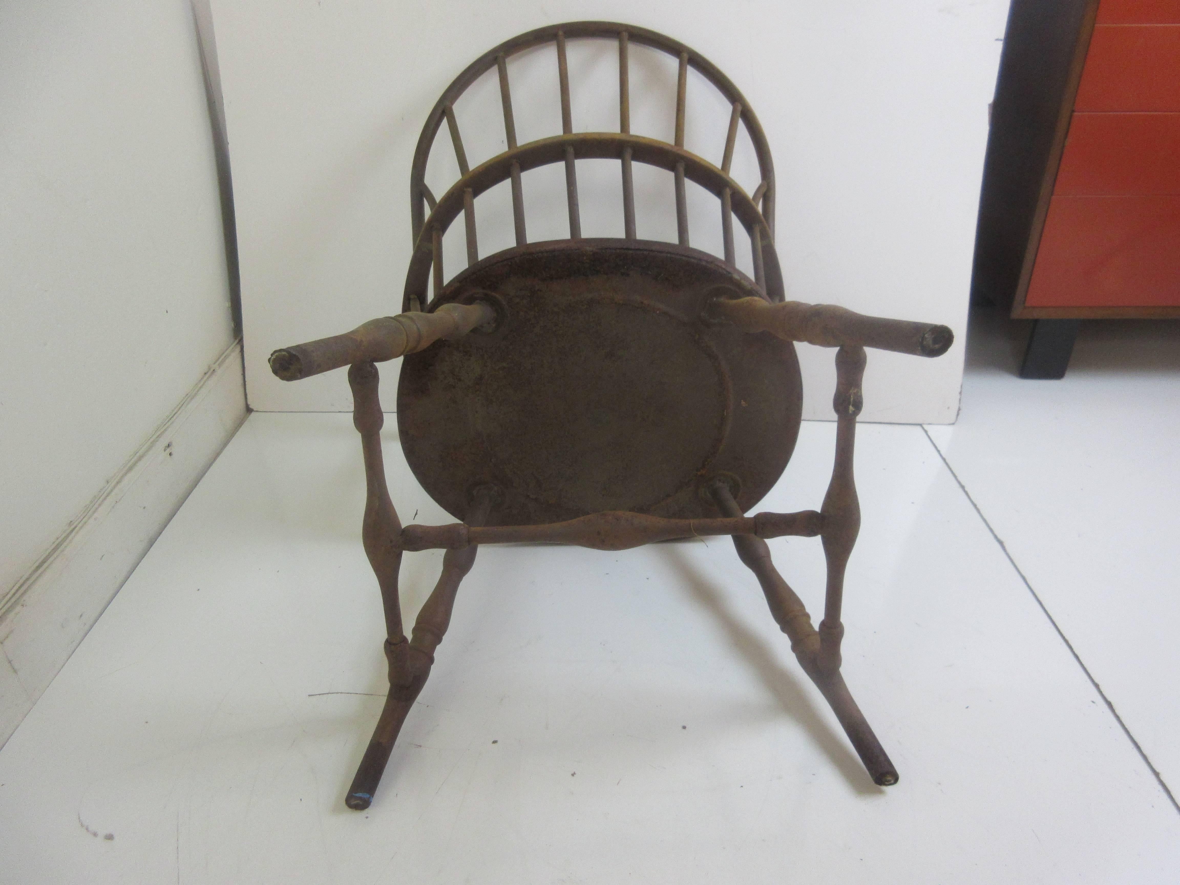Mid-20th Century Windsor Chair from Philadelphia Library in Steel by Canton Art Metal Company