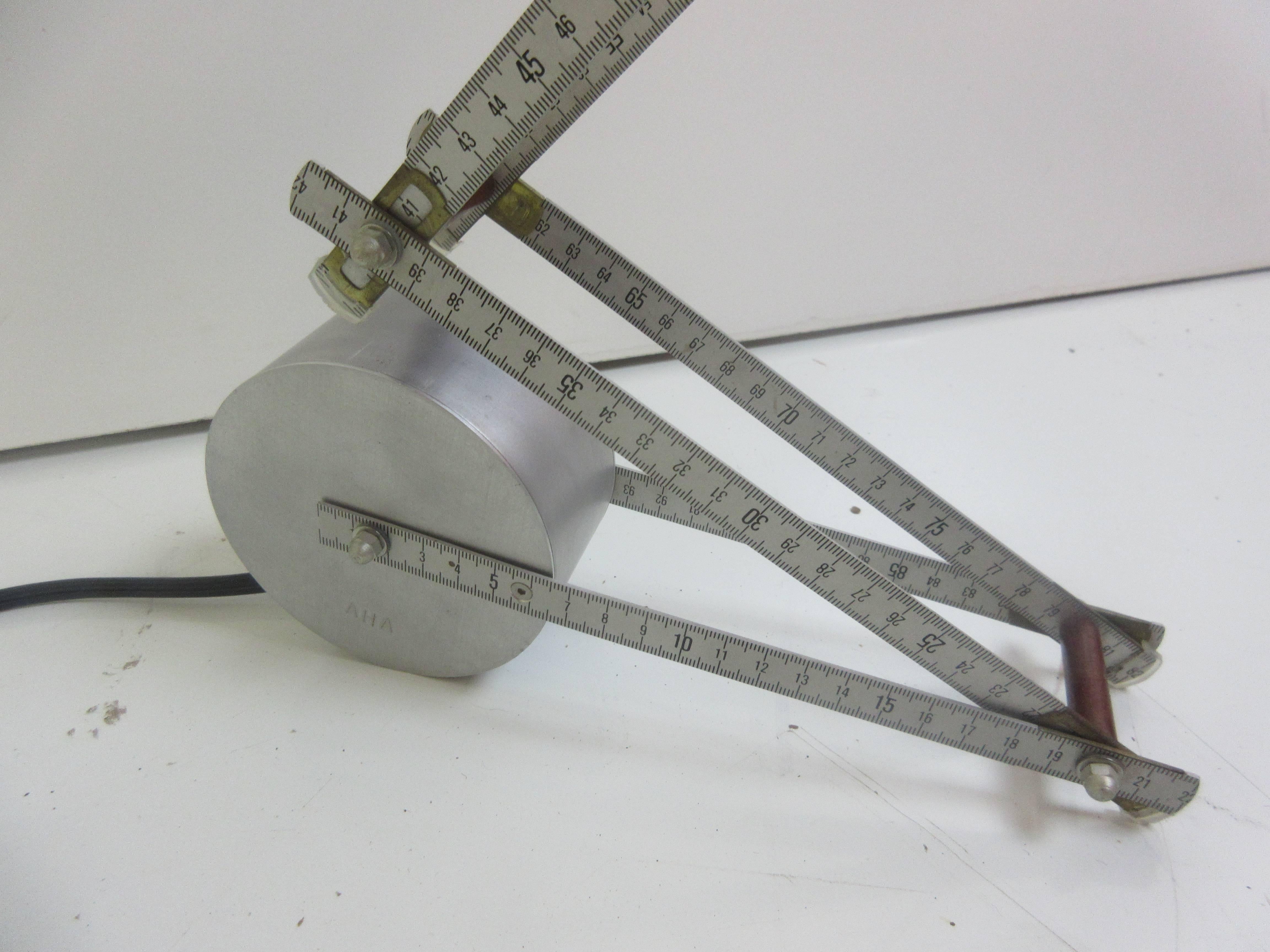 Mid-Century Modern AHA Aluminum Measuring Tape Articulated Lamp