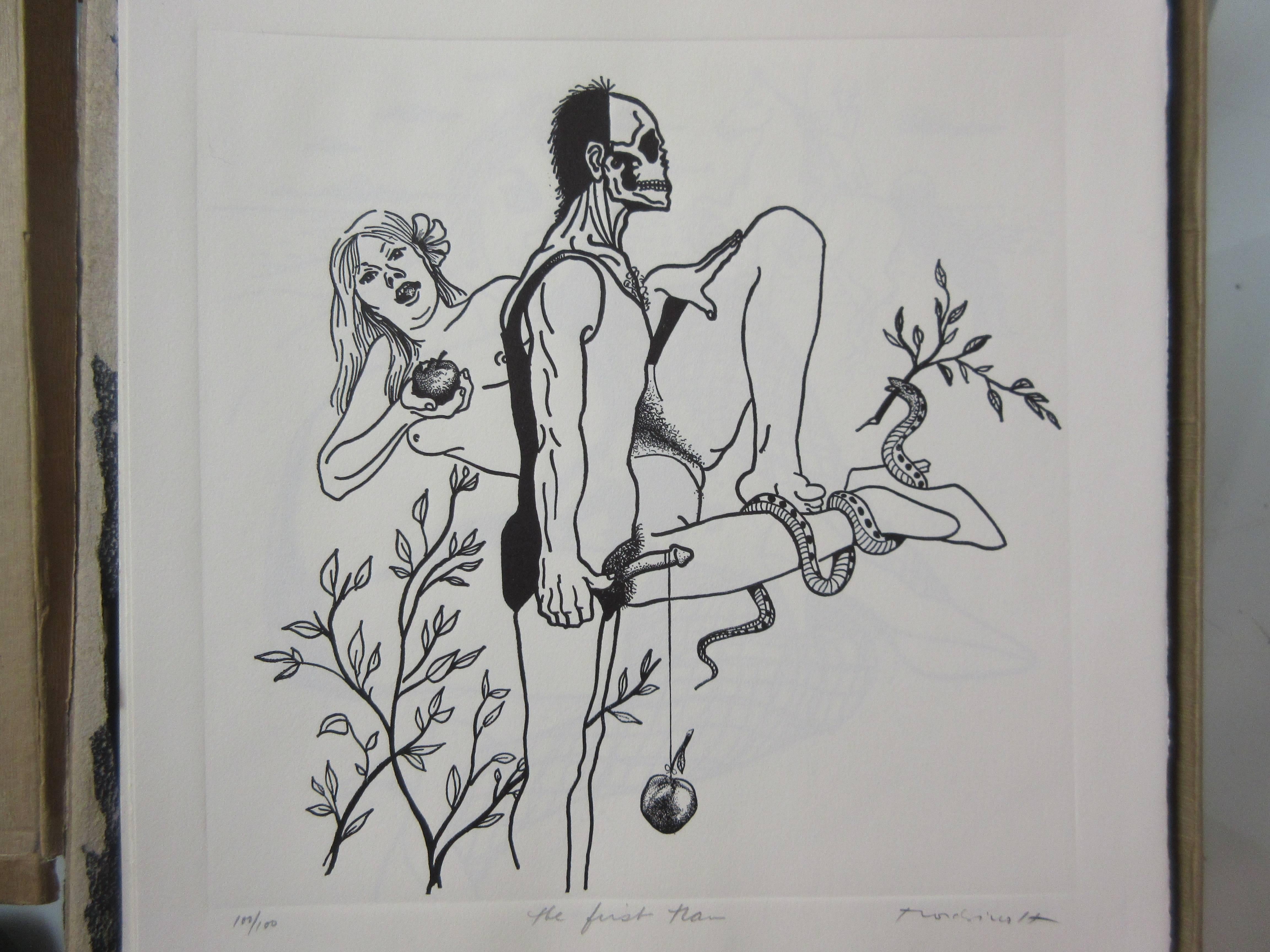 Mid-20th Century Nicolas Mordvinoff Images of Love Relief Etchings 100/100 For Sale