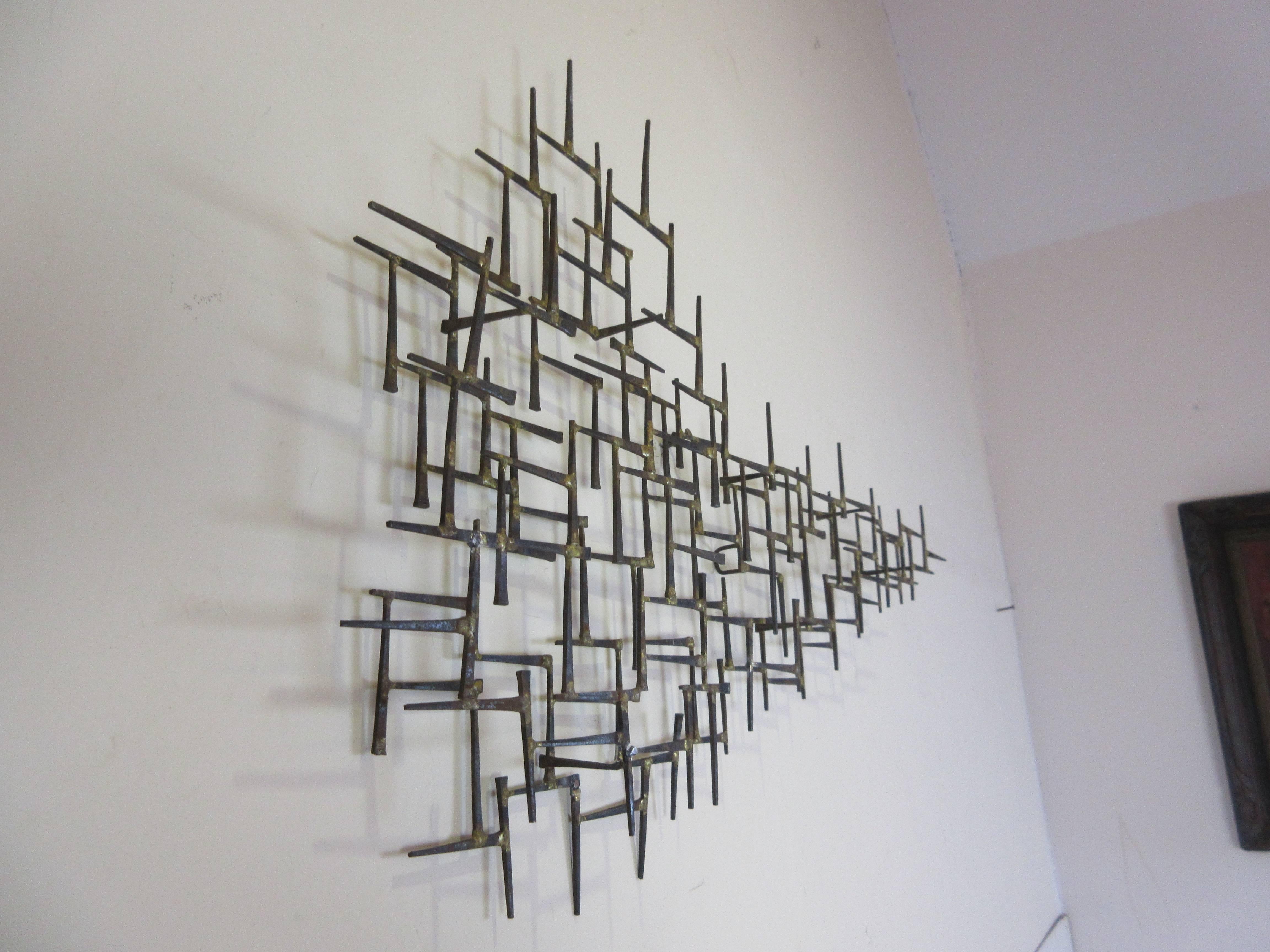 American William Bowie Nail Wall Sculpture