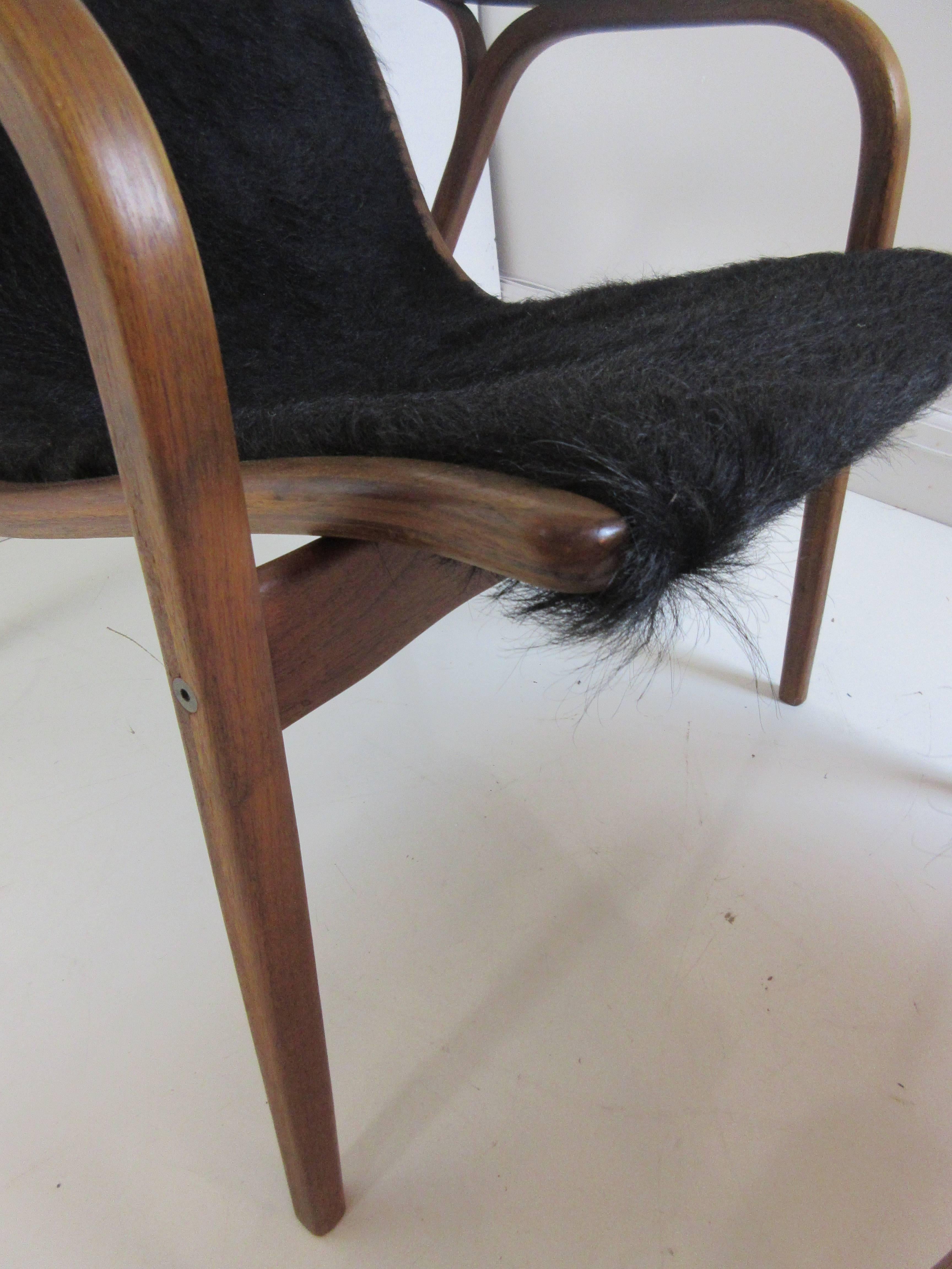 Yngve Ekstrom Lamino Chair and Ottoman by Swedese in Cow Hide 2