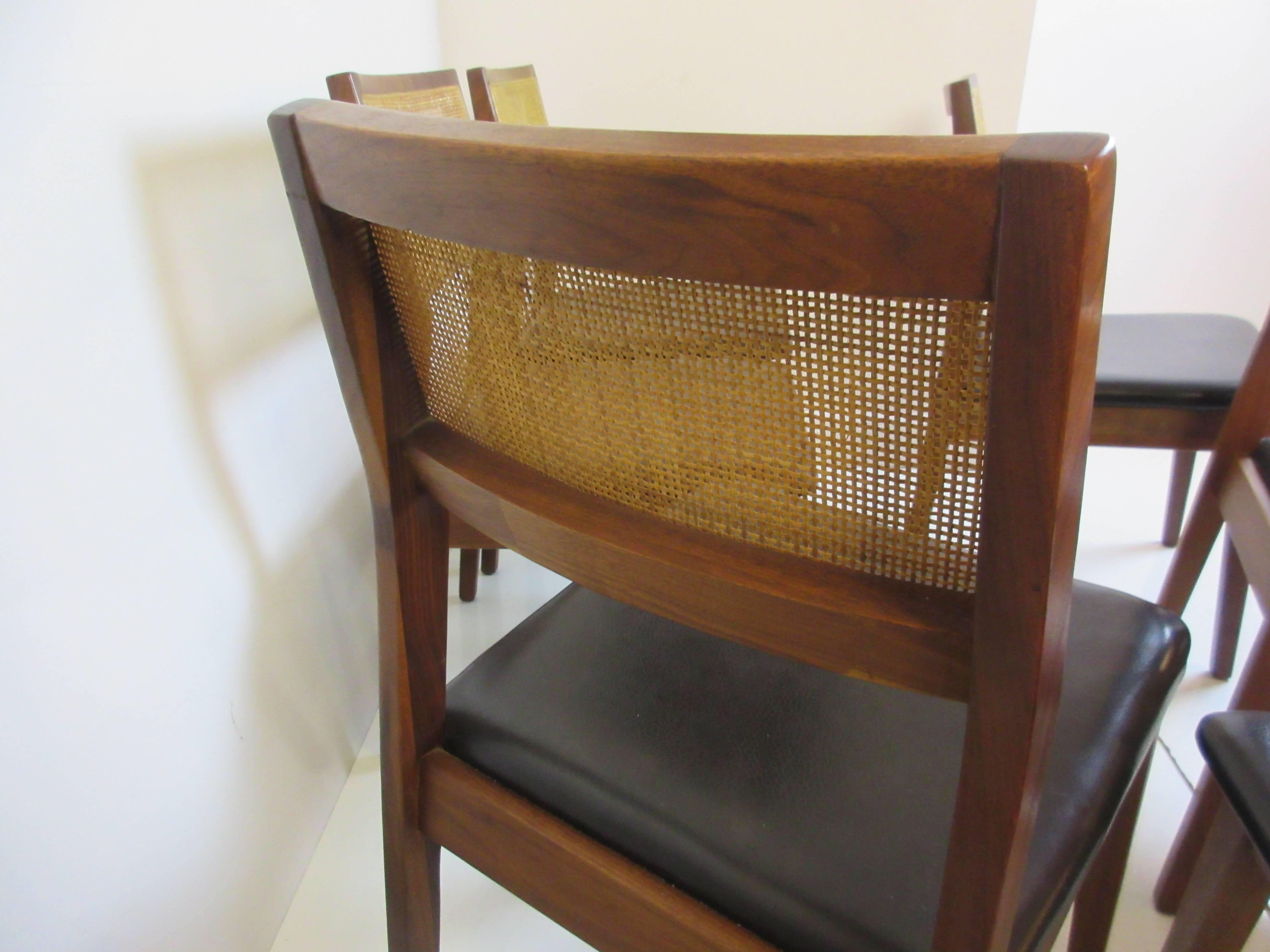 Mid-20th Century Founders for Thomasville Walnut Jack Cartwright Dining Chairs