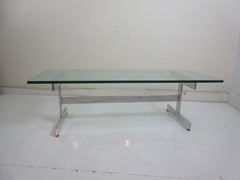 Glass and Aluminium Coffee Table